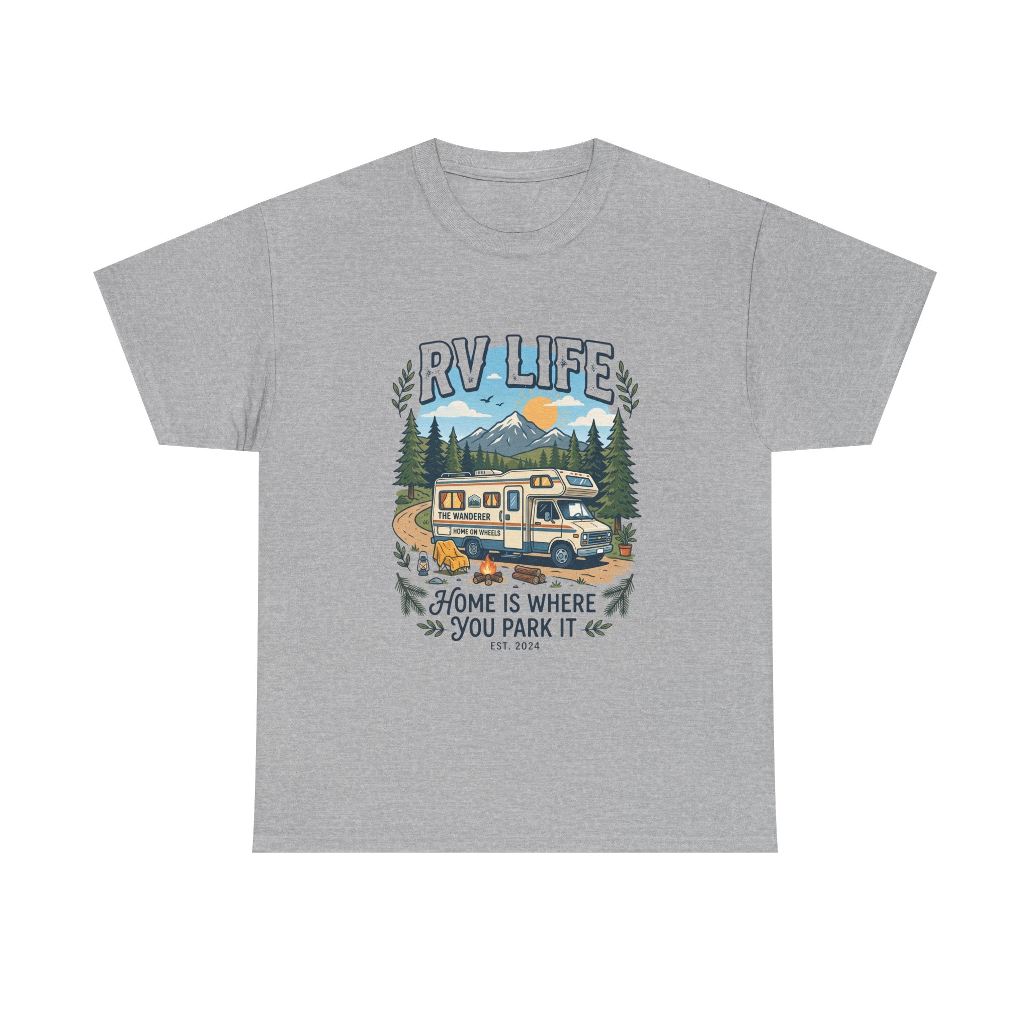 RV Life T-Shirt – “Home Is Where You Park It” Camper Tee for RVing & Outdoor Lovers