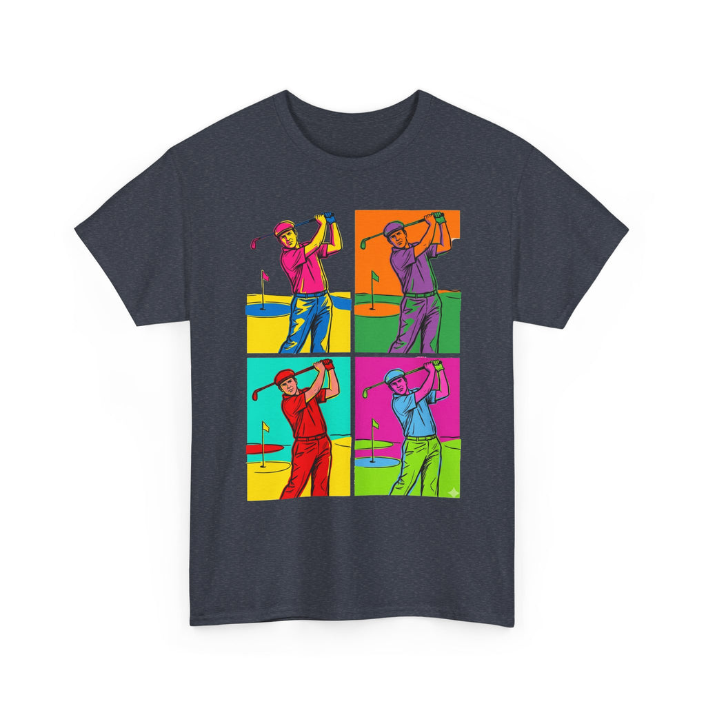Golf Pop Art T-Shirt — Colorful Golfer Swing Graphic Tee