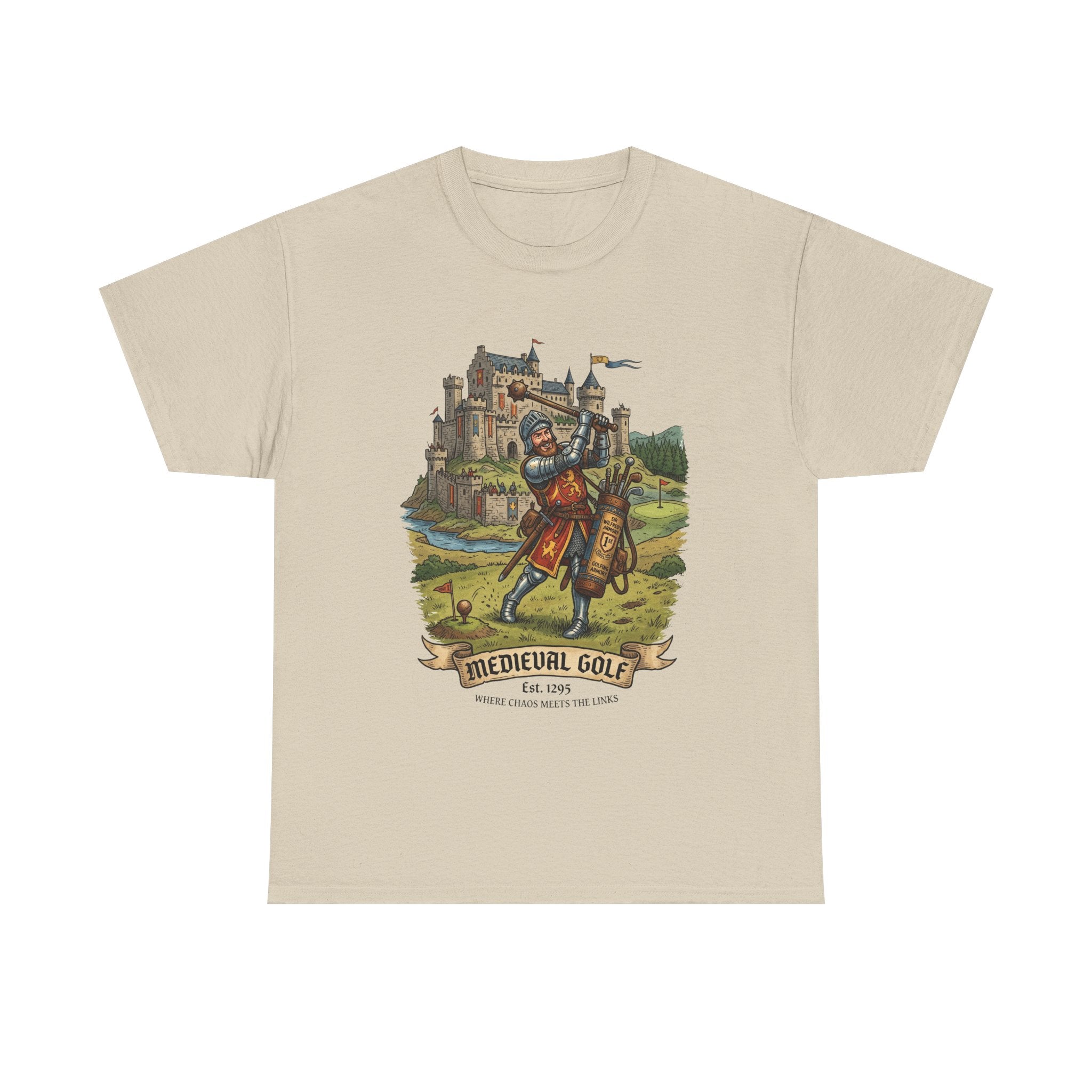 Medieval Golf T-Shirt – Vintage Knight Golfing Castle Graphic Tee