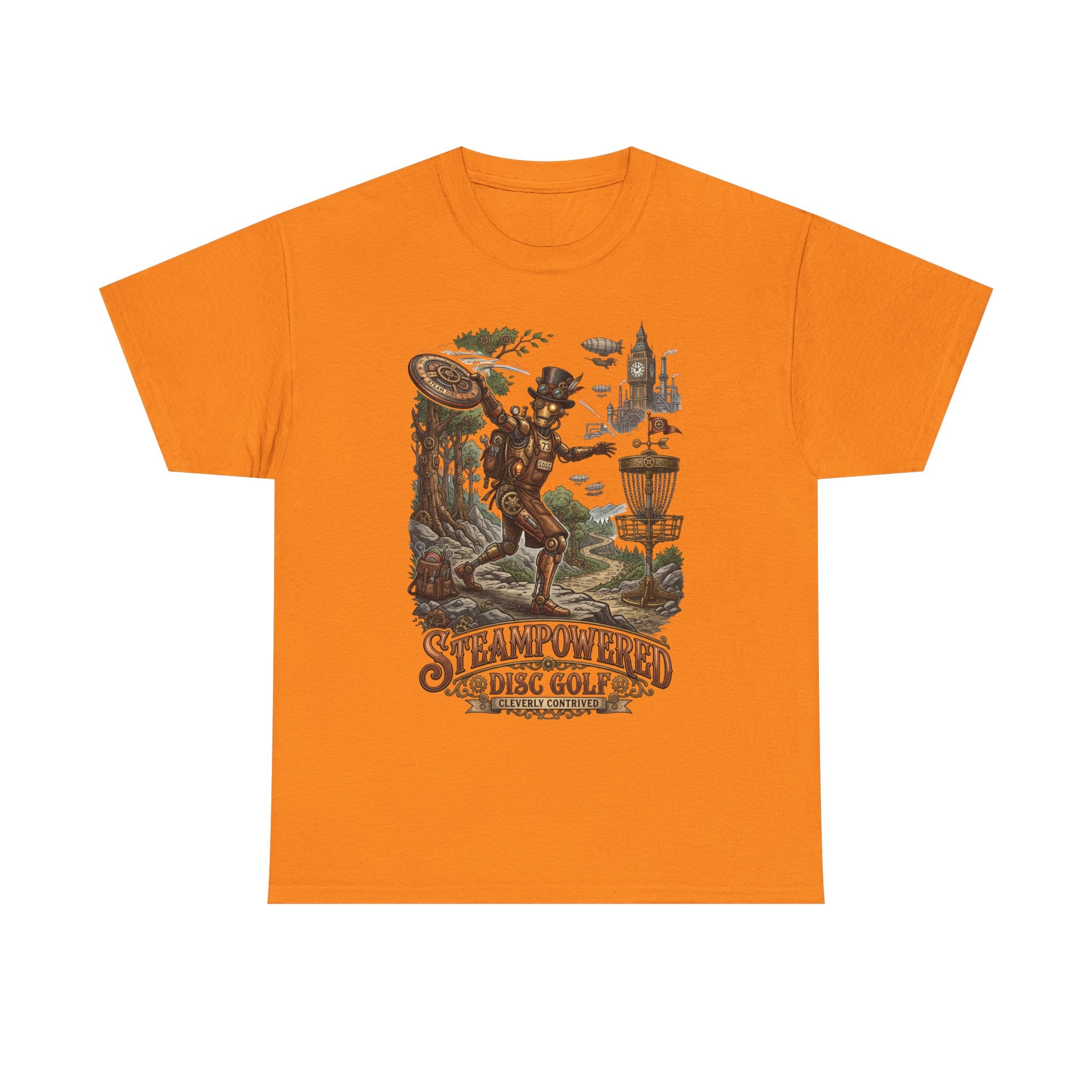 Steampunk Disc Golf T-Shirt – "Steampowered Disc Golf" Vintage Style