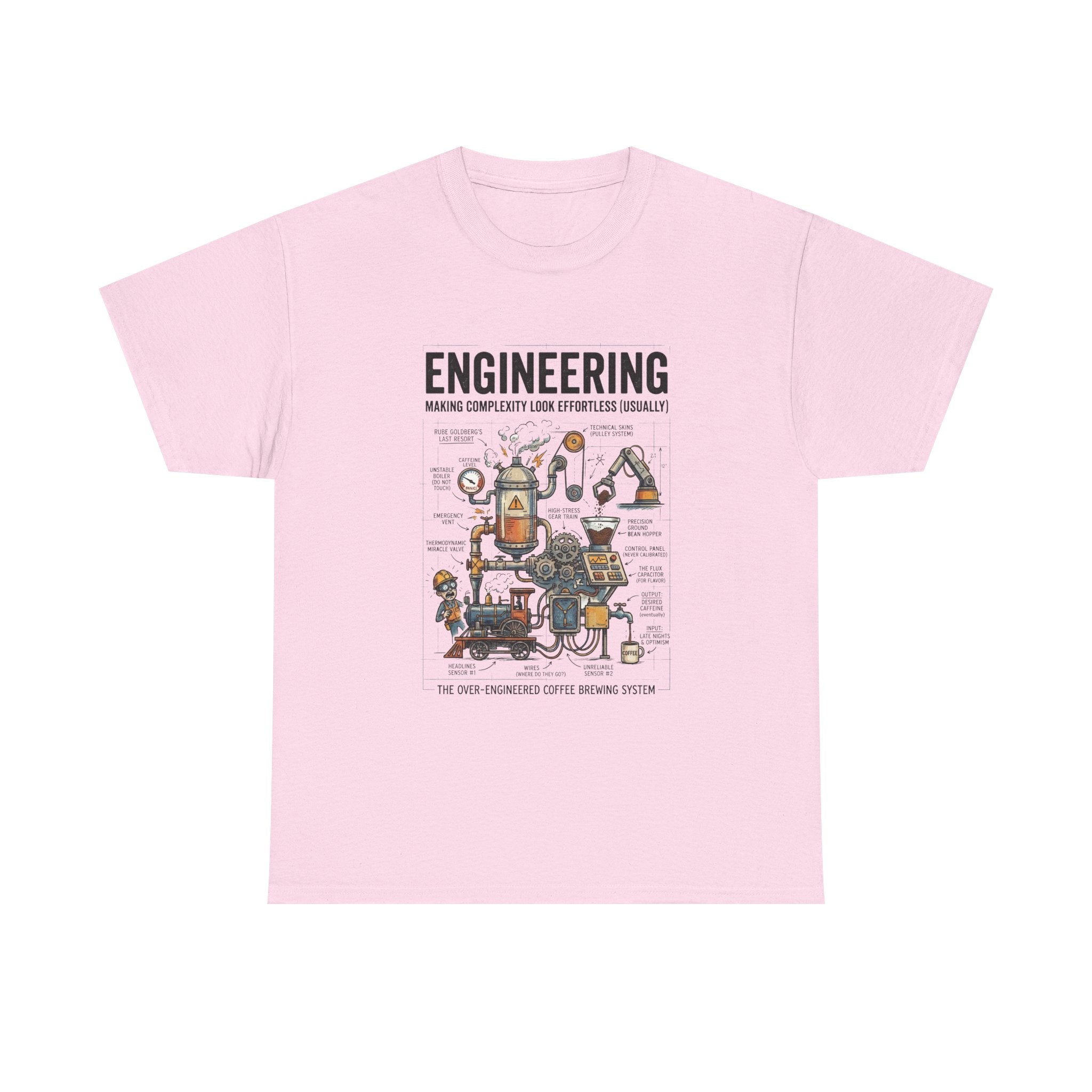 Engineering Diagram T‑Shirt — Funny STEM Illustration Tee for Engineers & Students