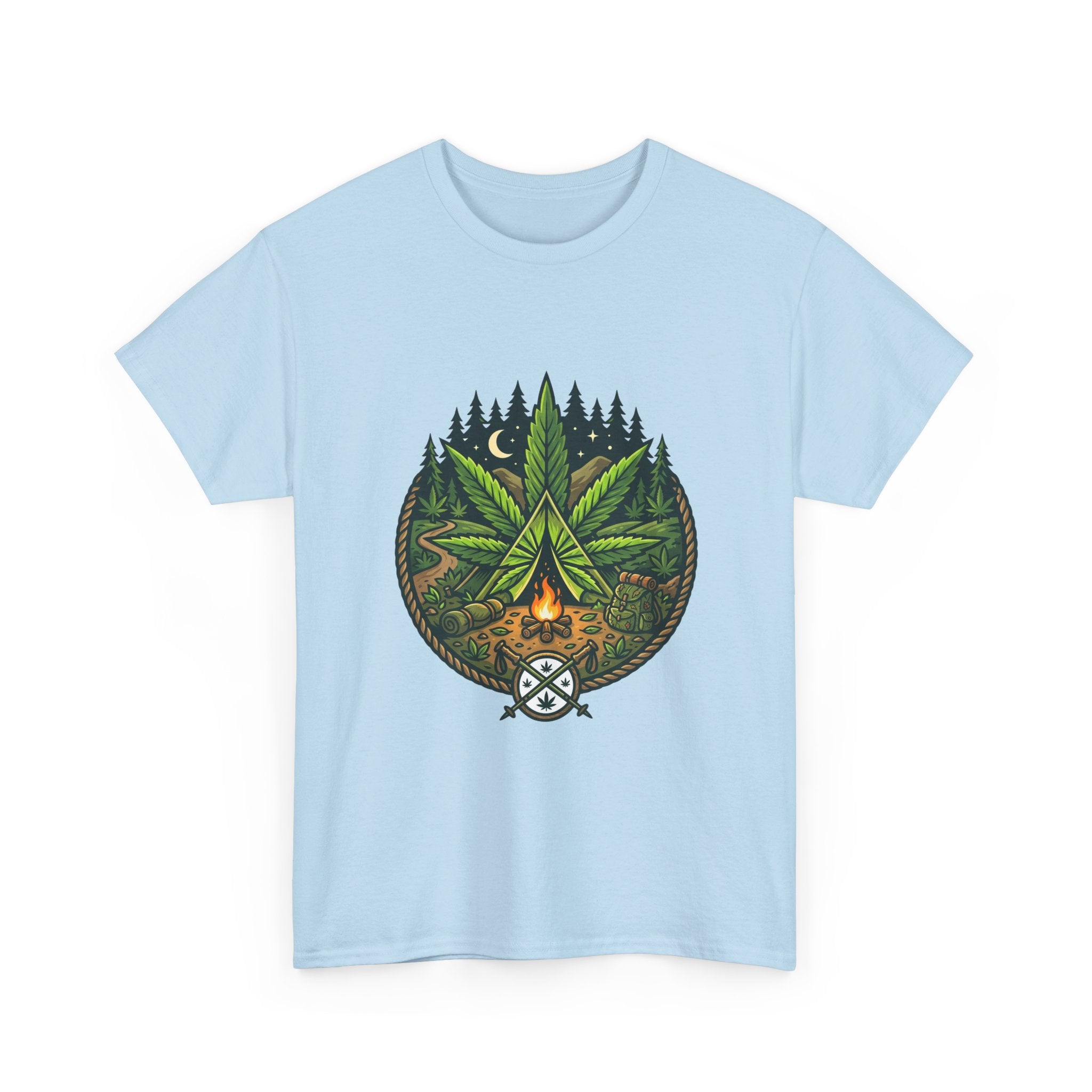 T-Shirt — Campfire Cannabis Leaf Graphic Tee