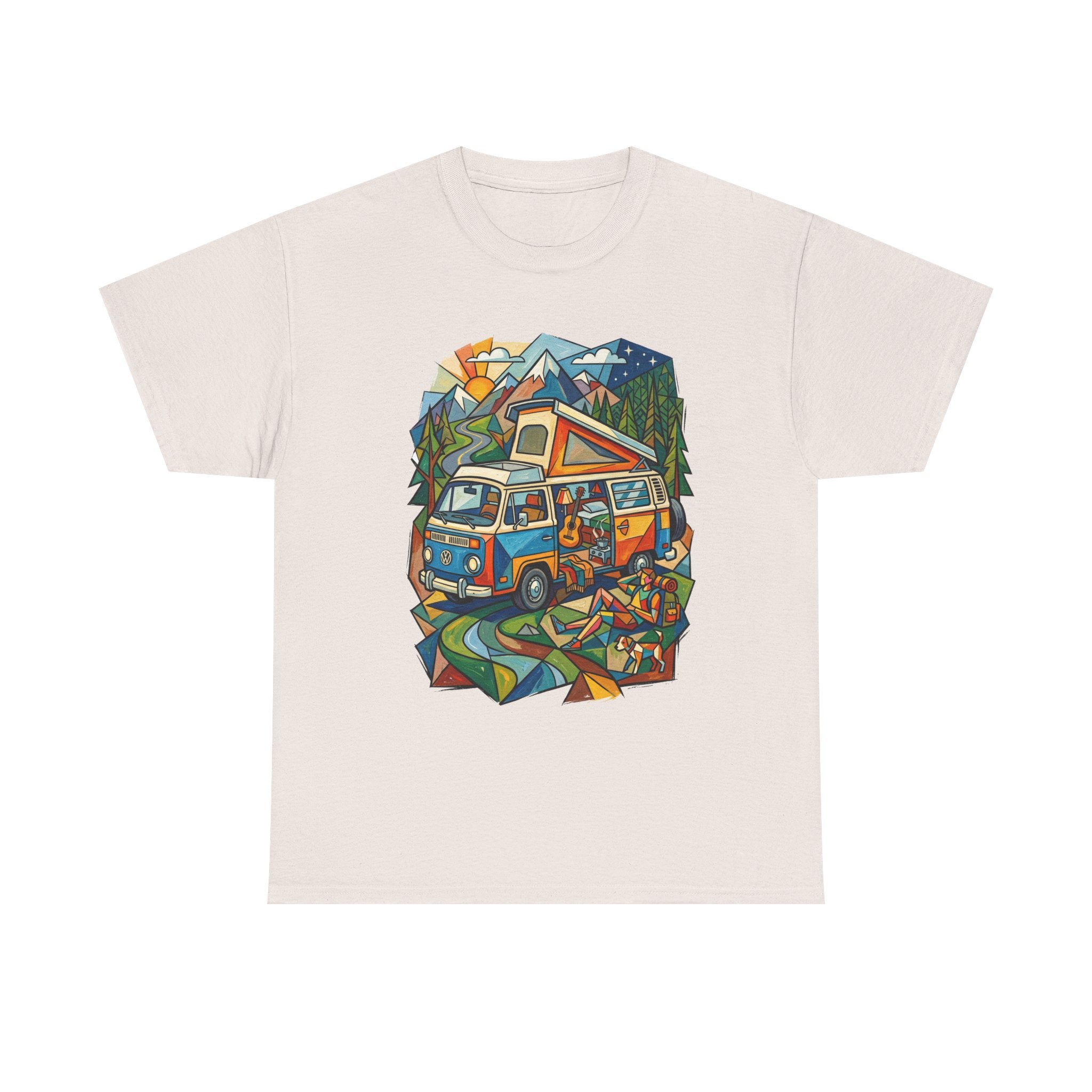 Van Life Camper Van T-Shirt – Retro Mountain Adventure Tee