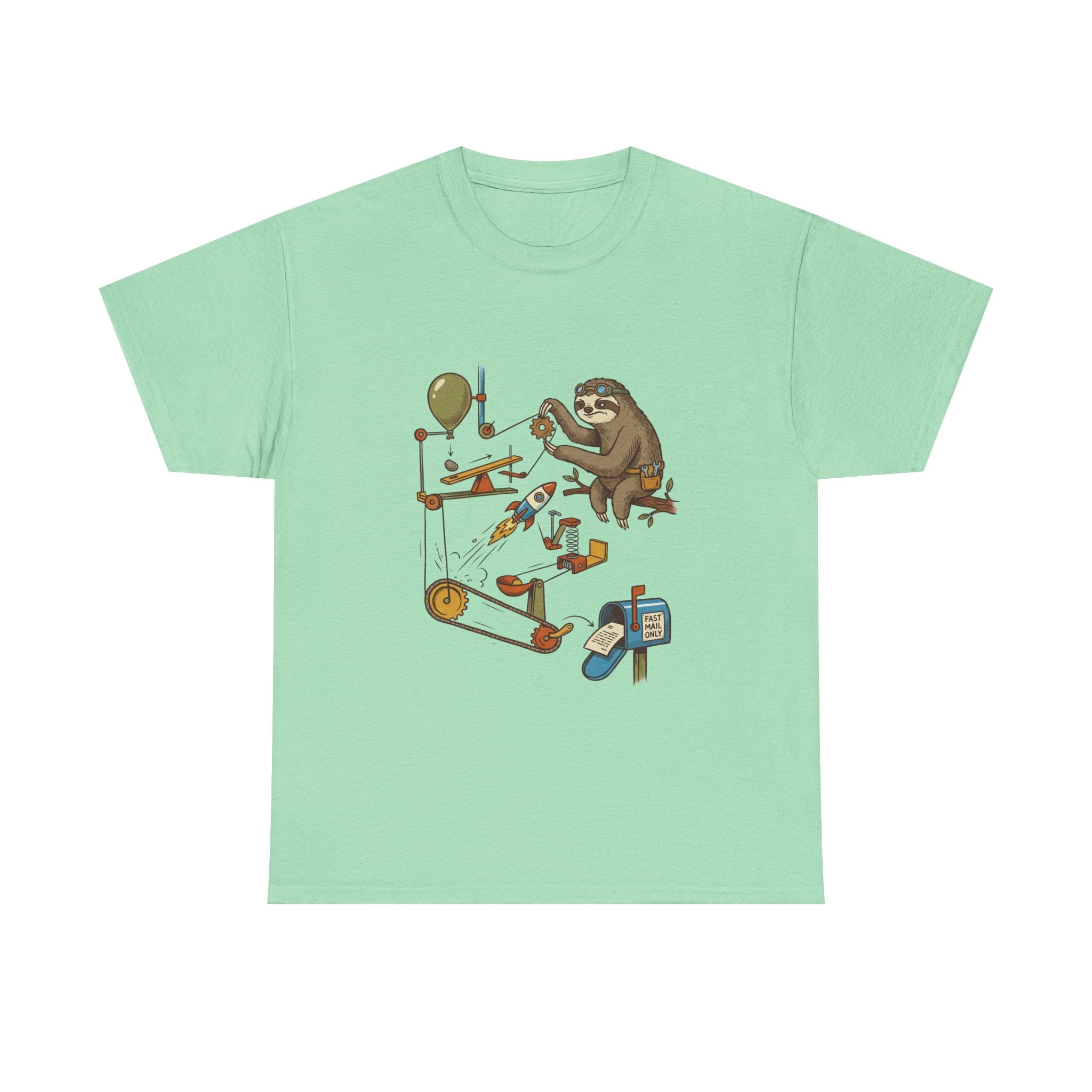T-Shirt — Sloth Rube Goldberg Machine Graphic Tee