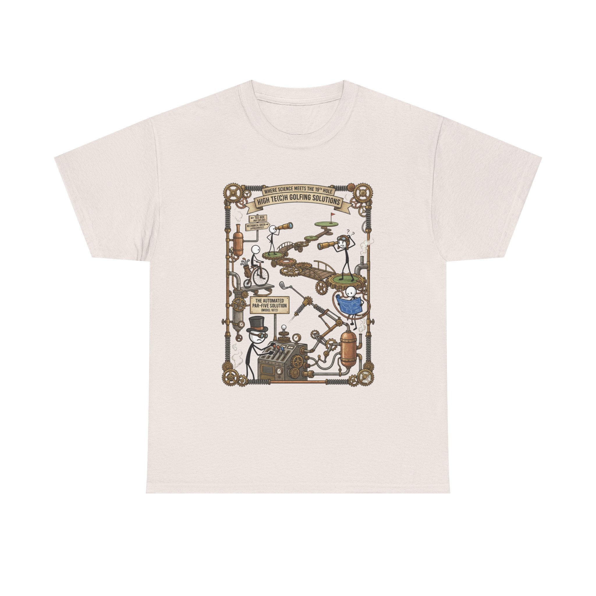Steampunk Golf — ‘How To Make Par’ Vintage Contraption T-Shirt