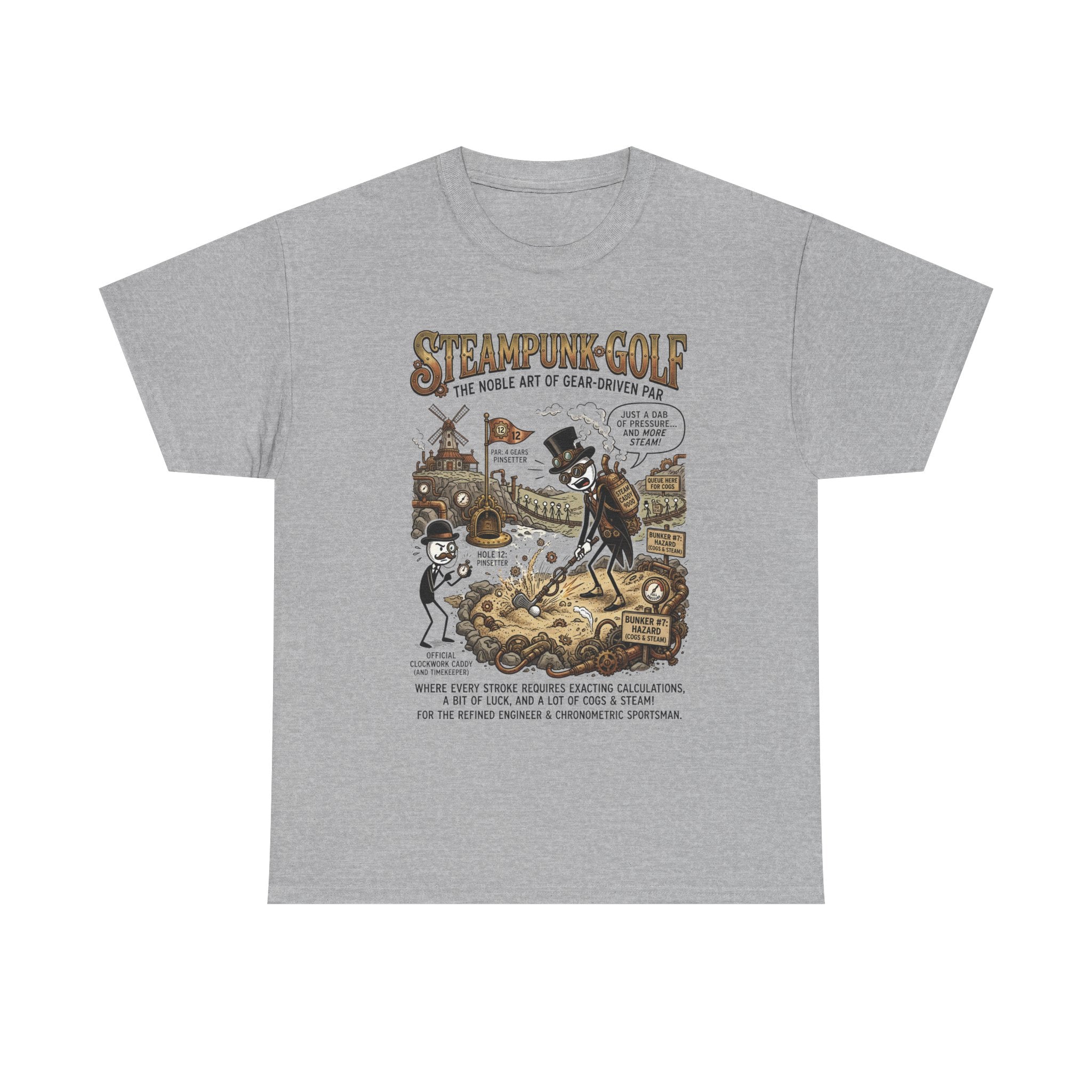 Steampunk Golf T-Shirt — Vintage Mechanical Golfers Graphic Tee