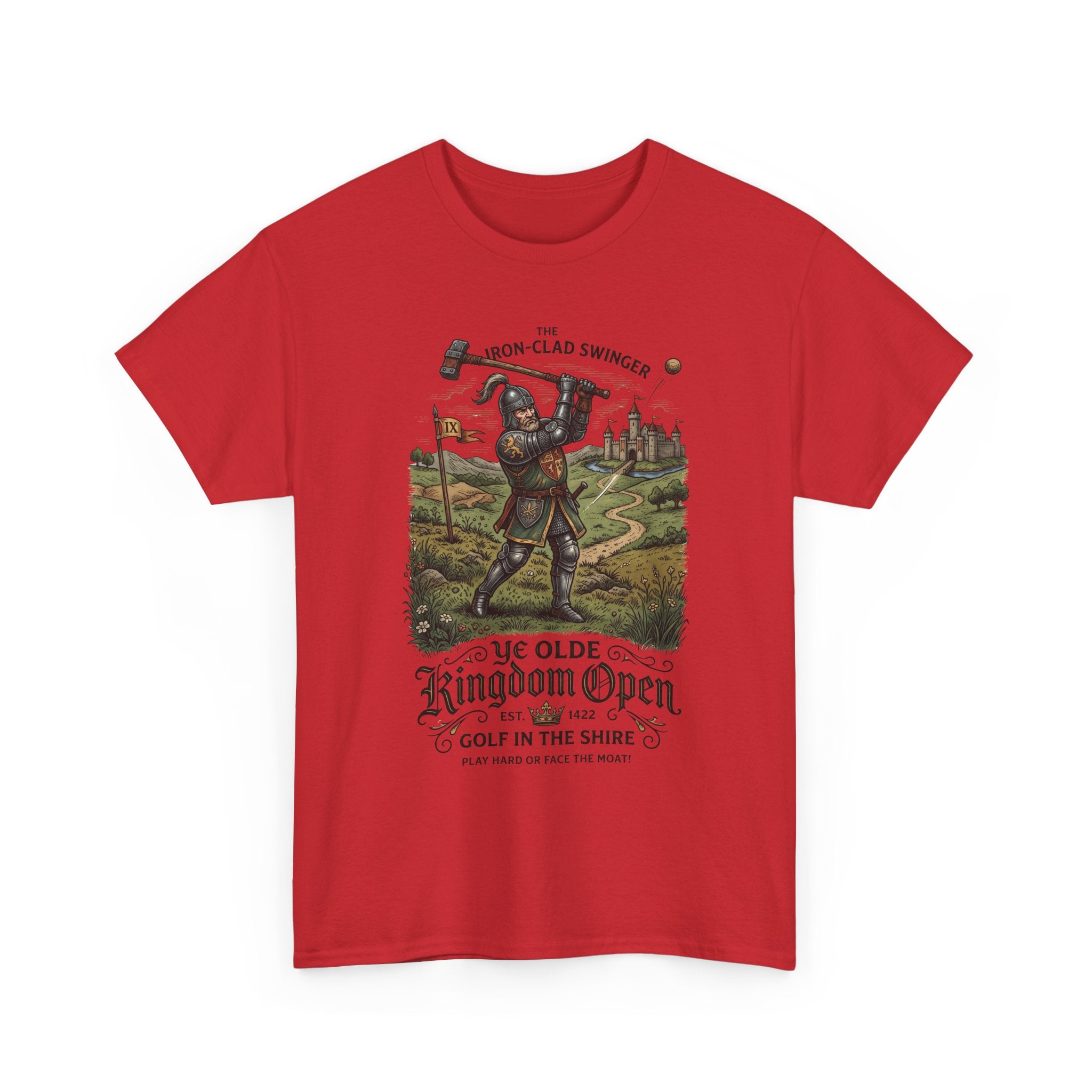 Golf T-Shirt — 'Ye Olde Kingdom Open' Vintage Medieval Golf Graphic Tee