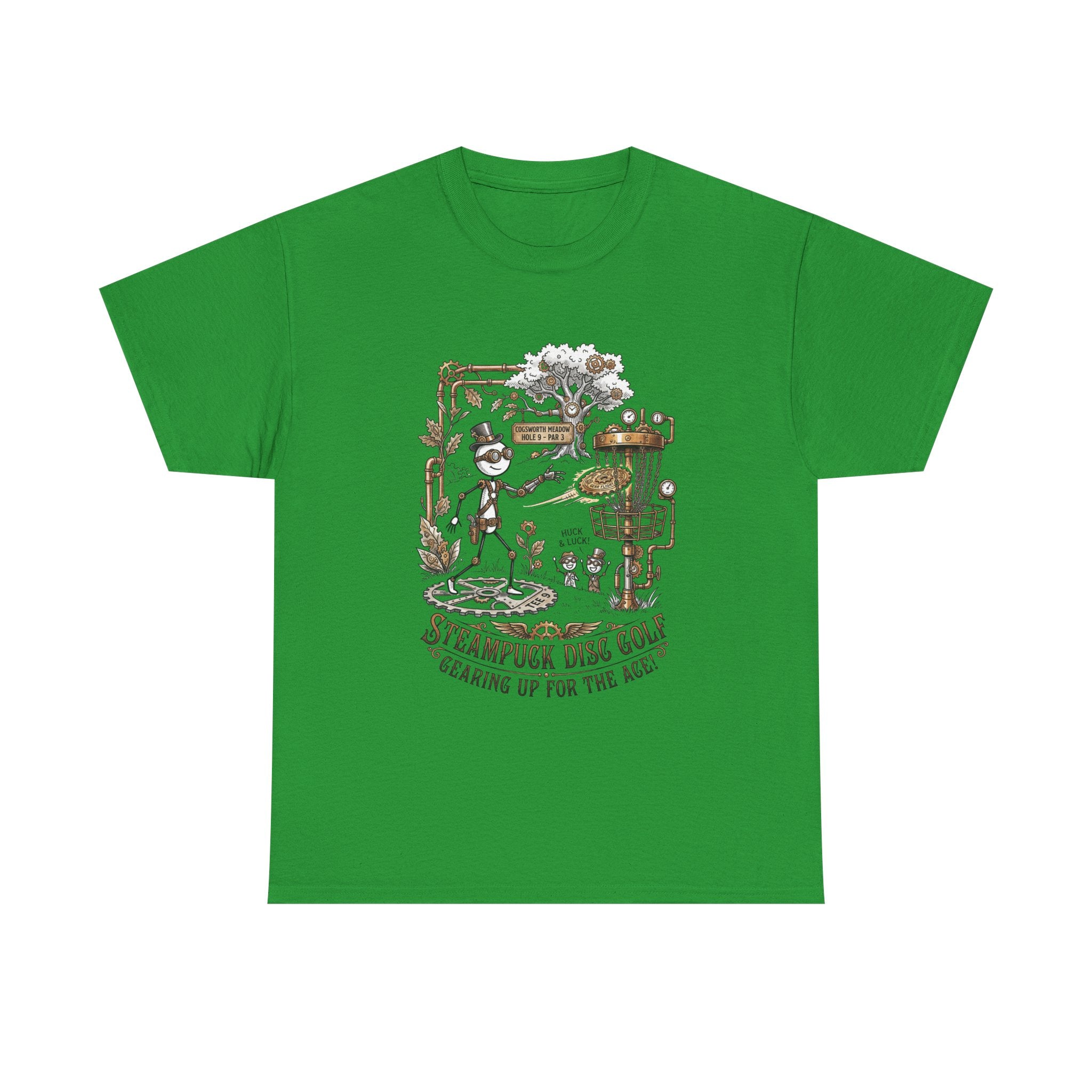 Steampunk Disc Golf T-Shirt — "Gearing Up for the Ace" Vintage Disc Golf Tee