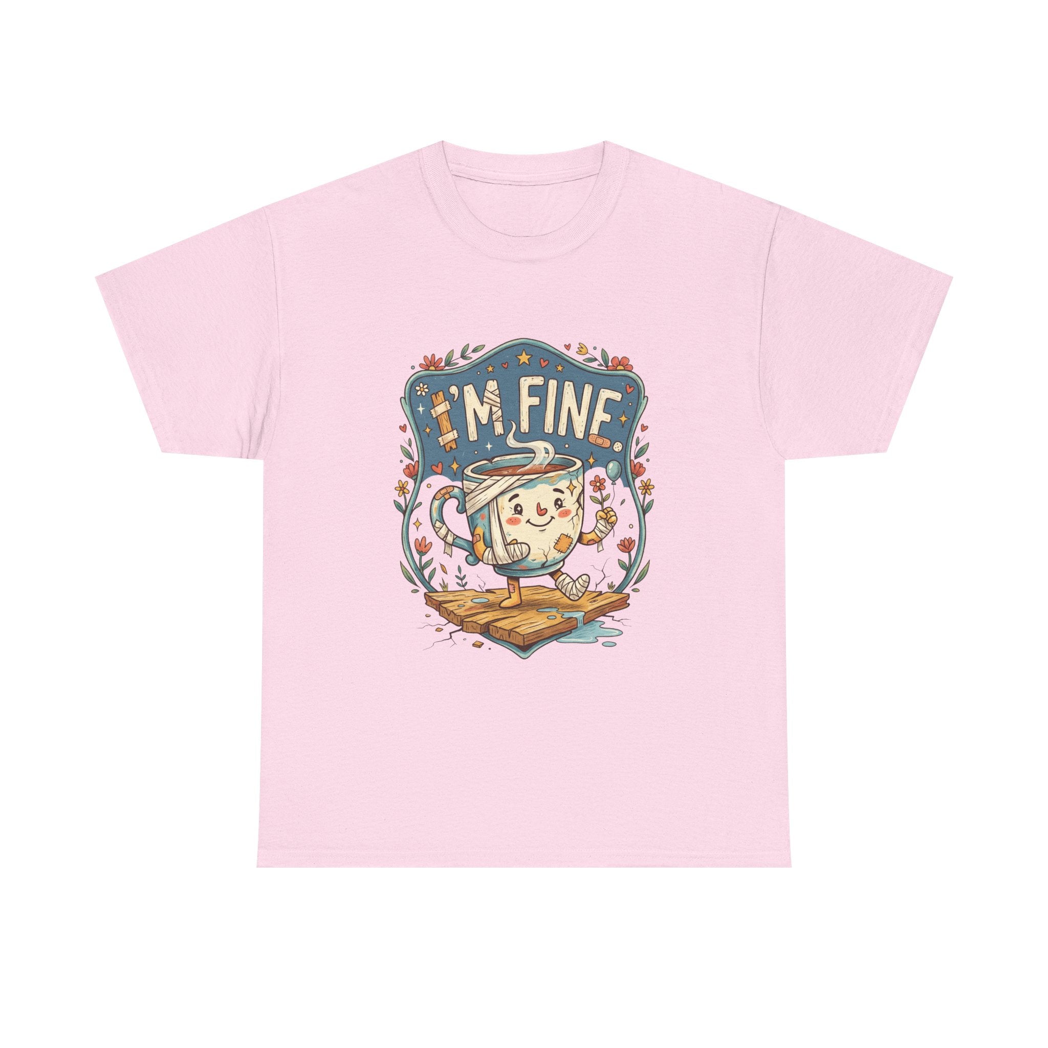 T-Shirt - 'I'm Fine' Cute Kettle Graphic Tee, Cozy Tea Lover Gift