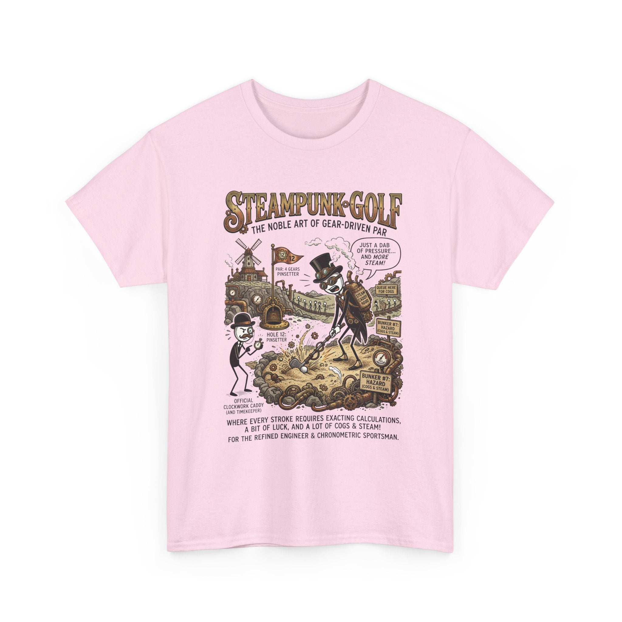 Steampunk Golf T-Shirt — Vintage Mechanical Golfers Graphic Tee