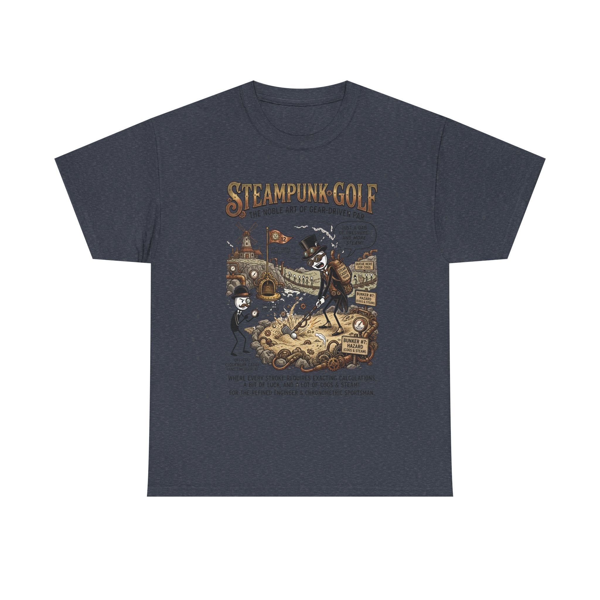 Steampunk Golf T-Shirt — Vintage Mechanical Golfers Graphic Tee