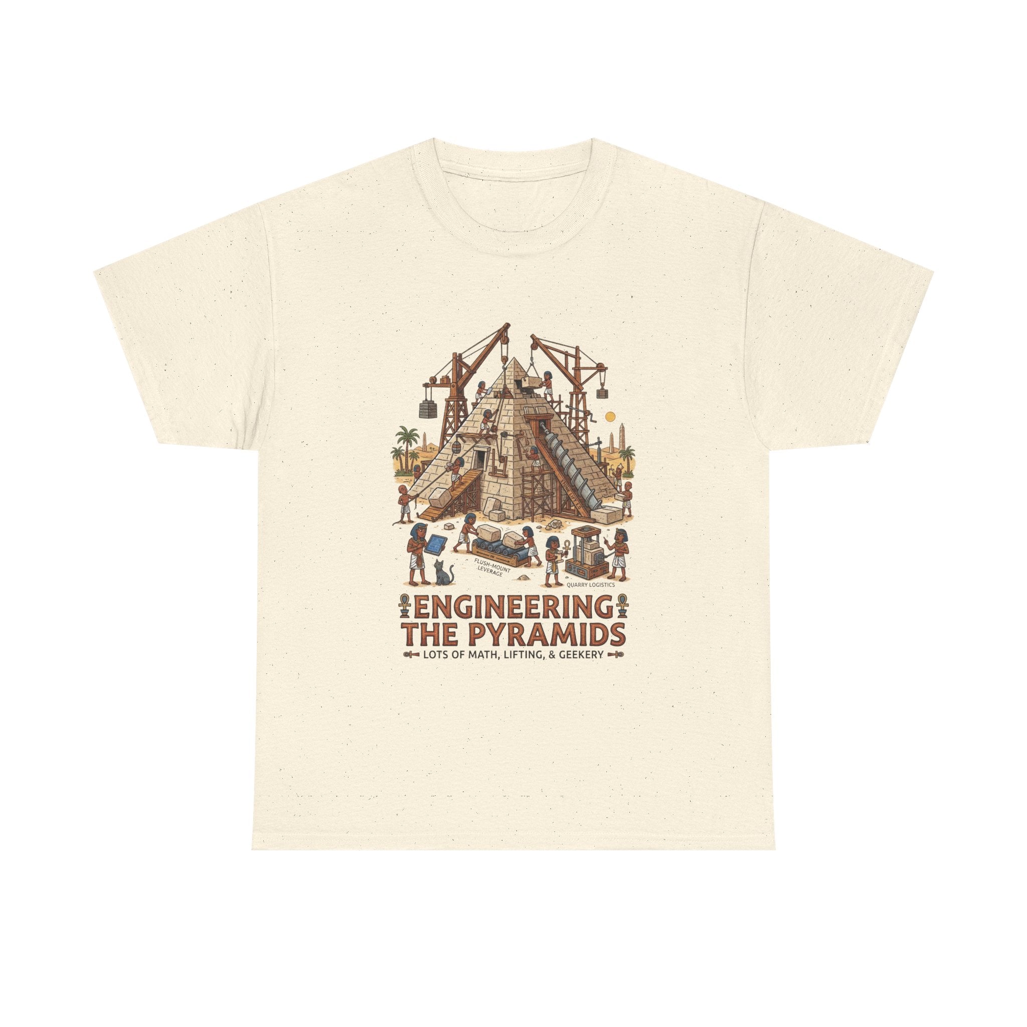 Pyramids Engineering T-Shirt – Vintage Egypt Construction Graphic Tee