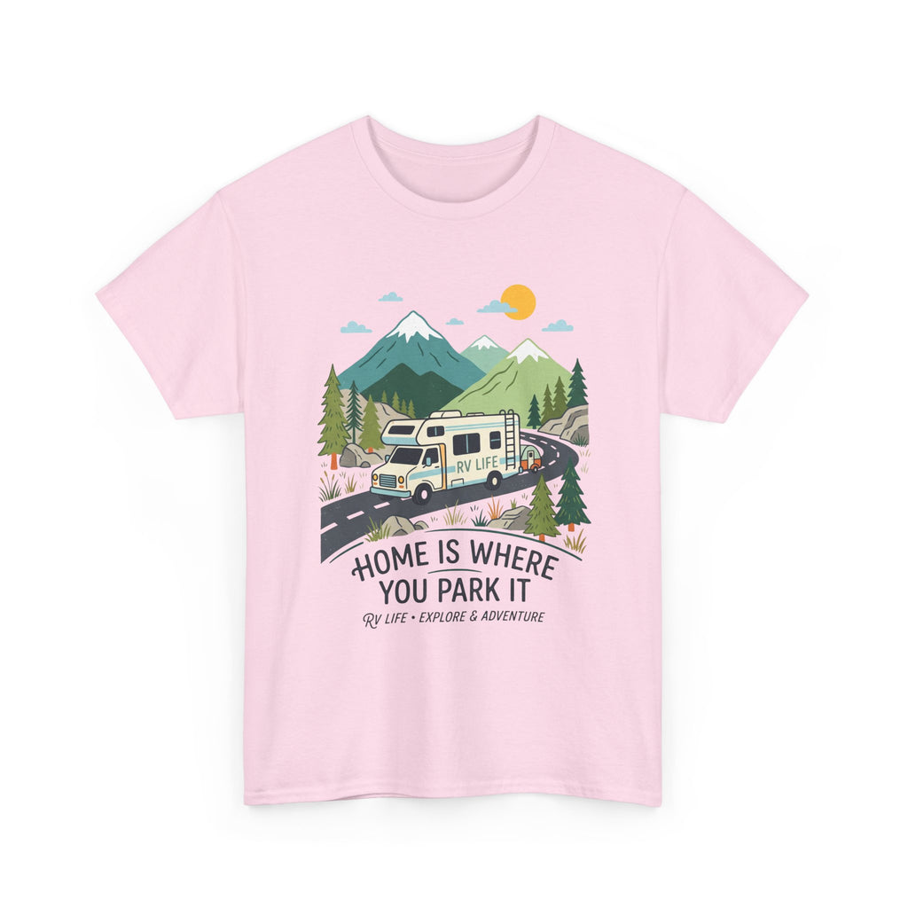 RV Camping T‑Shirt — "Home Is Where You Park It" Mountain Camper Tee