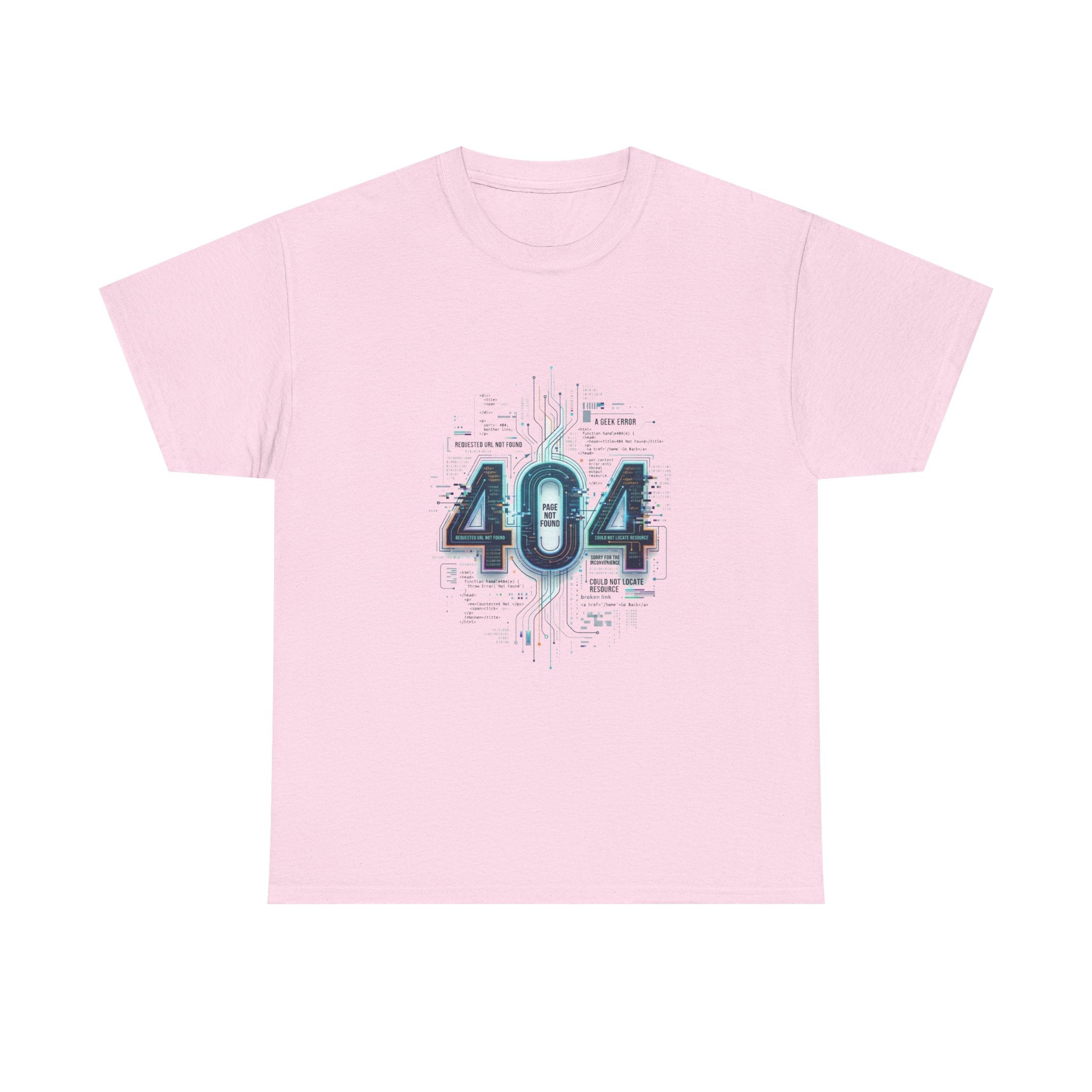 404 Error Tech Graphic Tee — Retro Cyber Glitch Computer Shirt