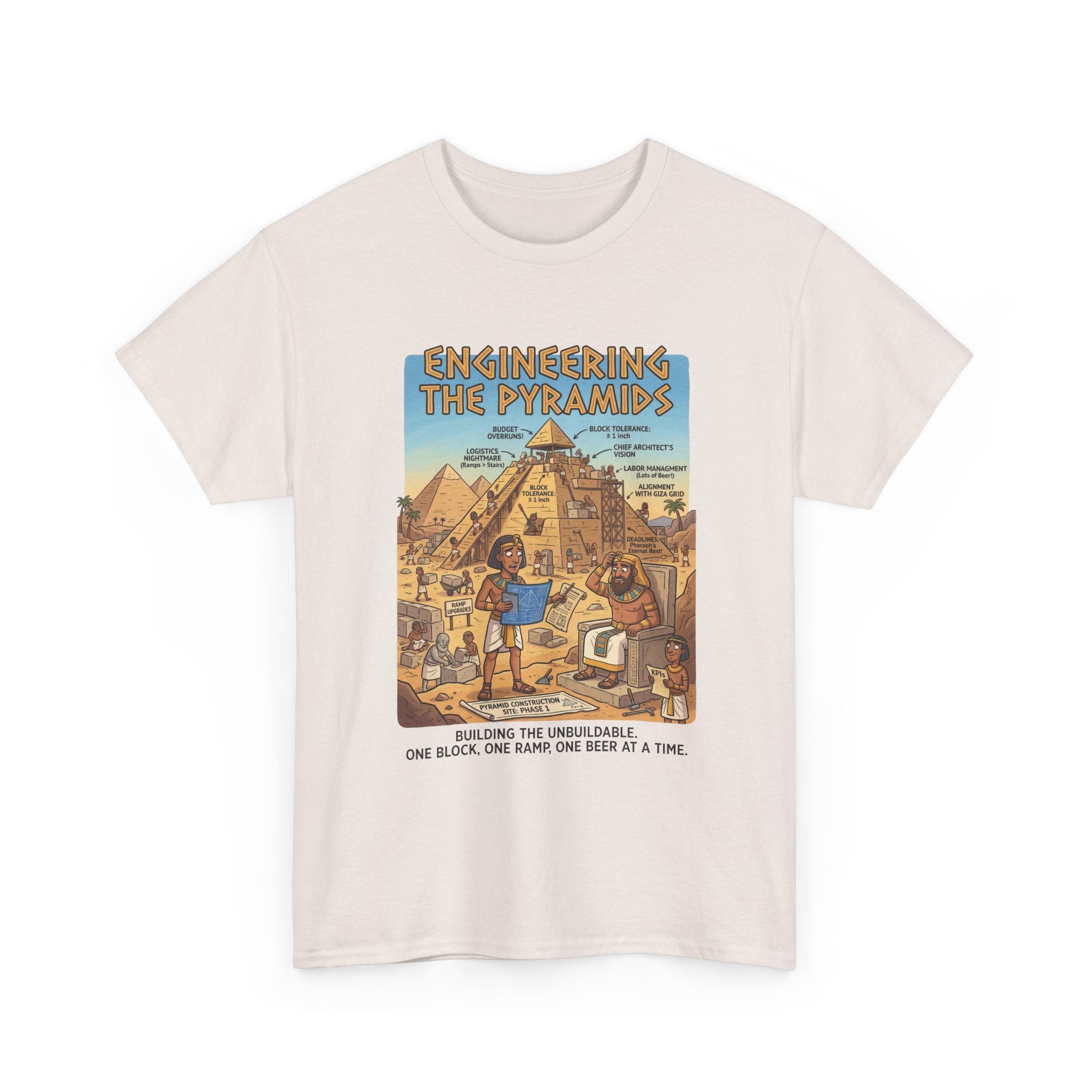 T-Shirt — "Engineering the Pyramids" Vintage Egypt Graphic Tee