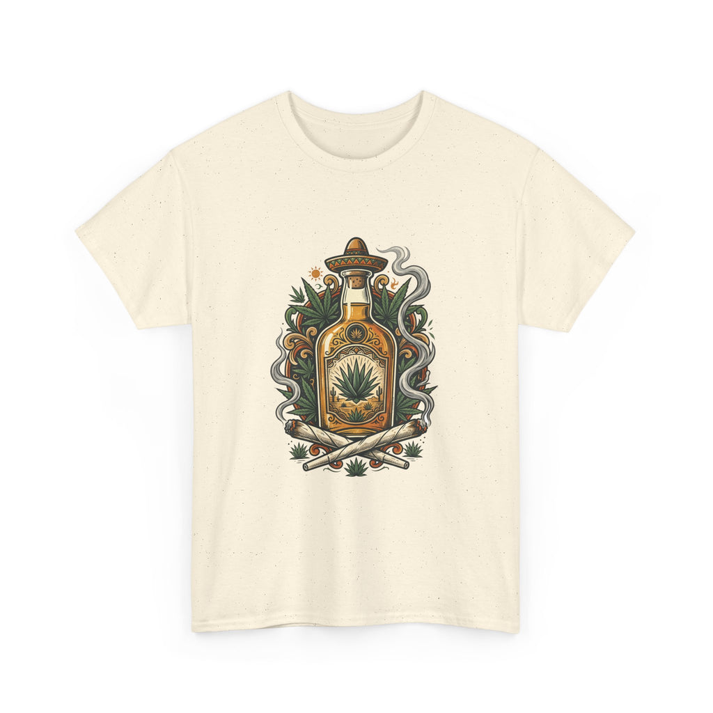 Tequila Bottle Graphic Tee — Agave Spirit Illustration T-Shirt