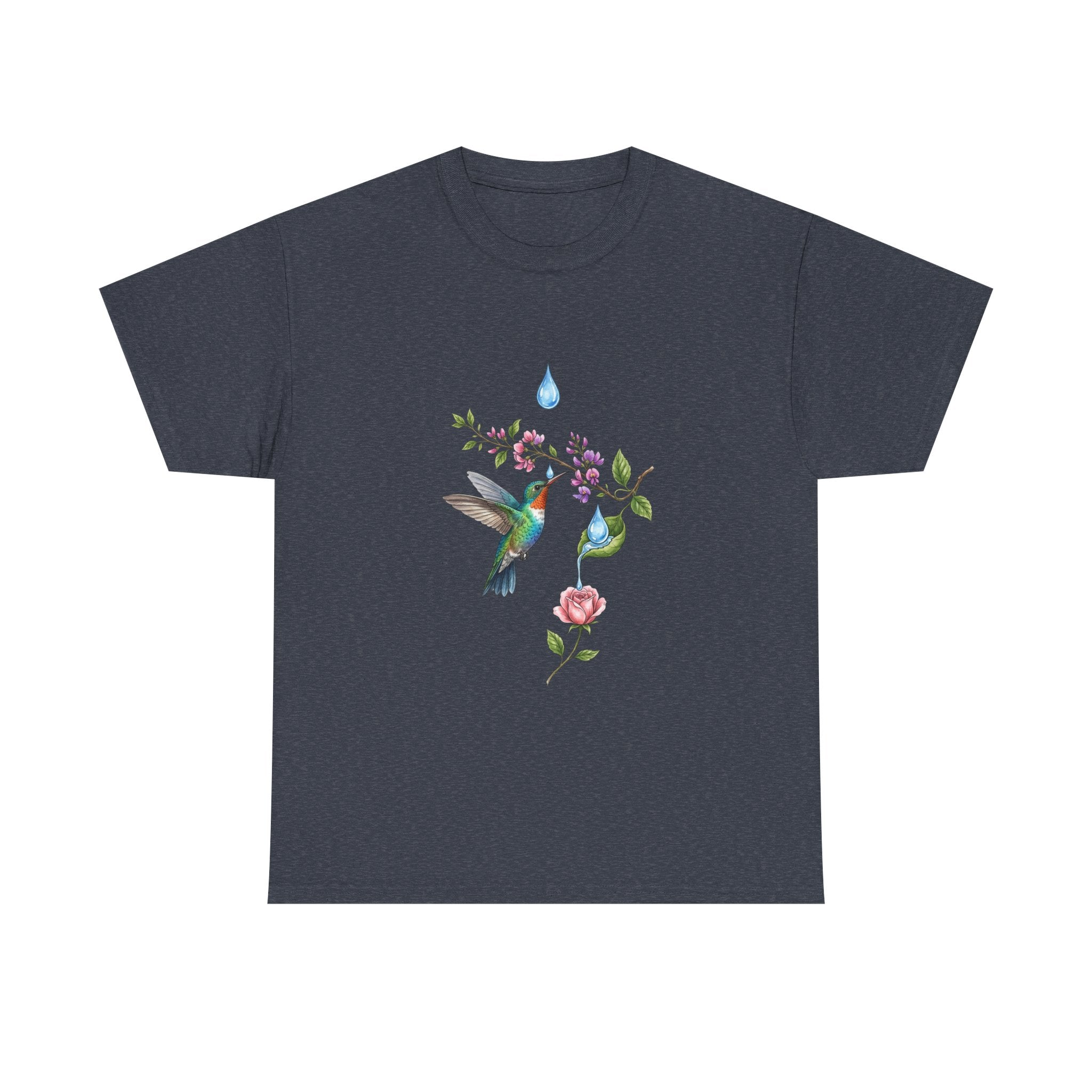 Hummingbird & Floral Tee — Watercolor Garden Shirt