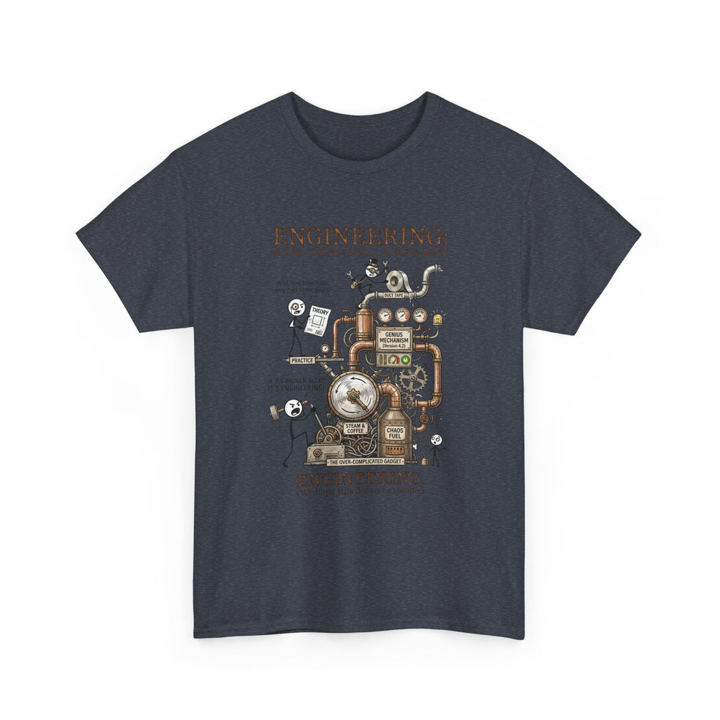 Engineering T‑Shirt – Coffee Diagram Tee (Funny "Engineering: Making the Impossible Work")