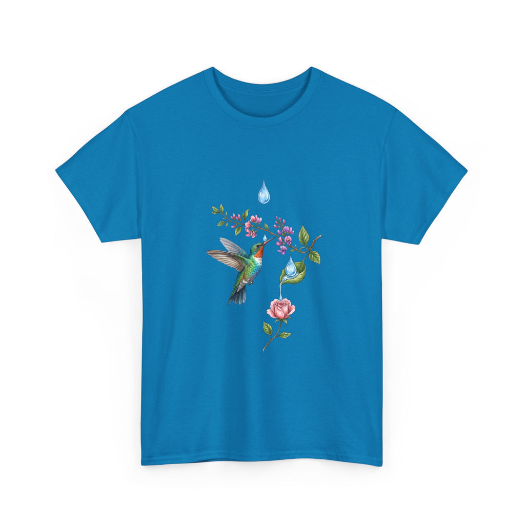 Hummingbird & Floral Tee — Watercolor Garden Shirt