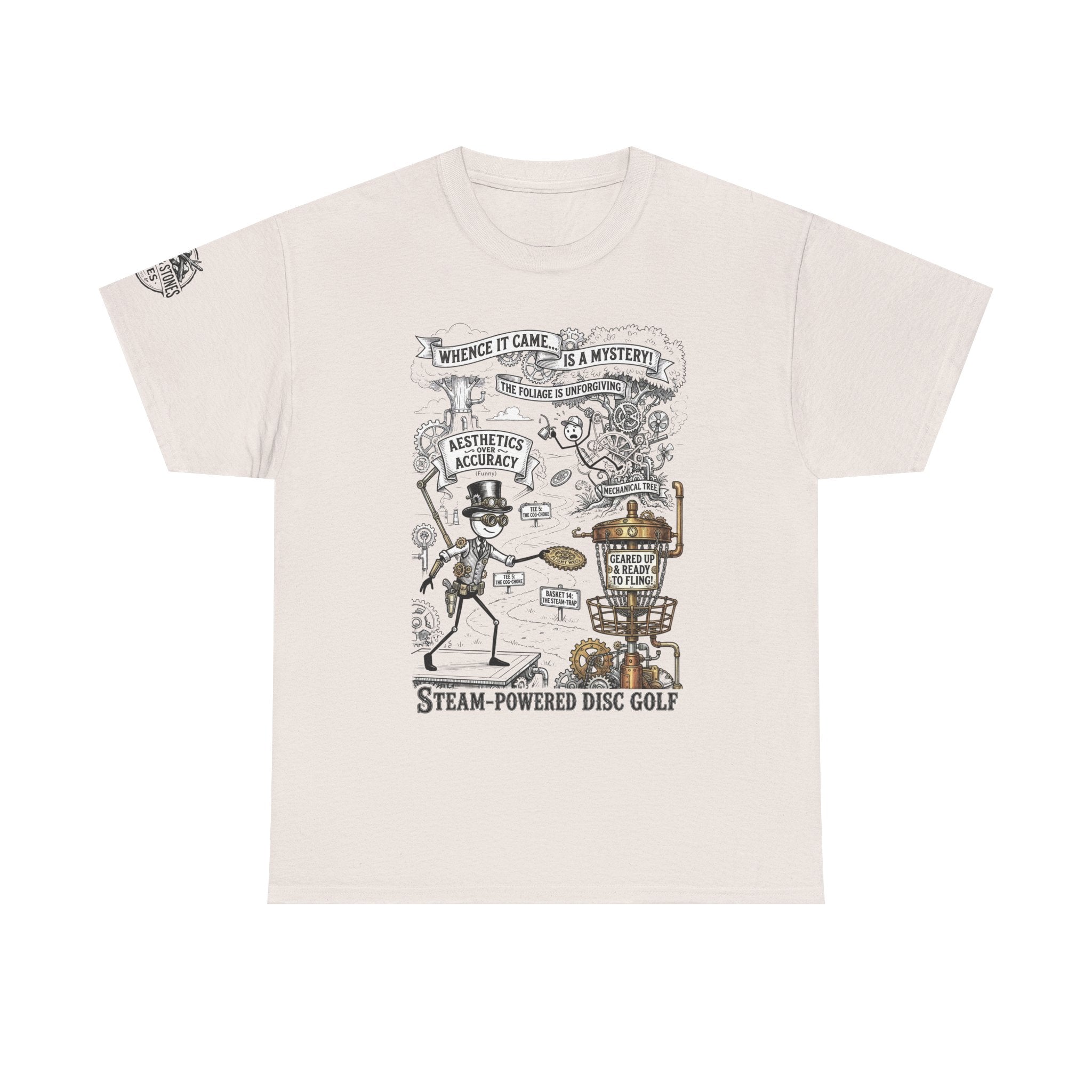 Steam-Powered Disc Golf T-Shirt | Steampunk Disc Golf Design