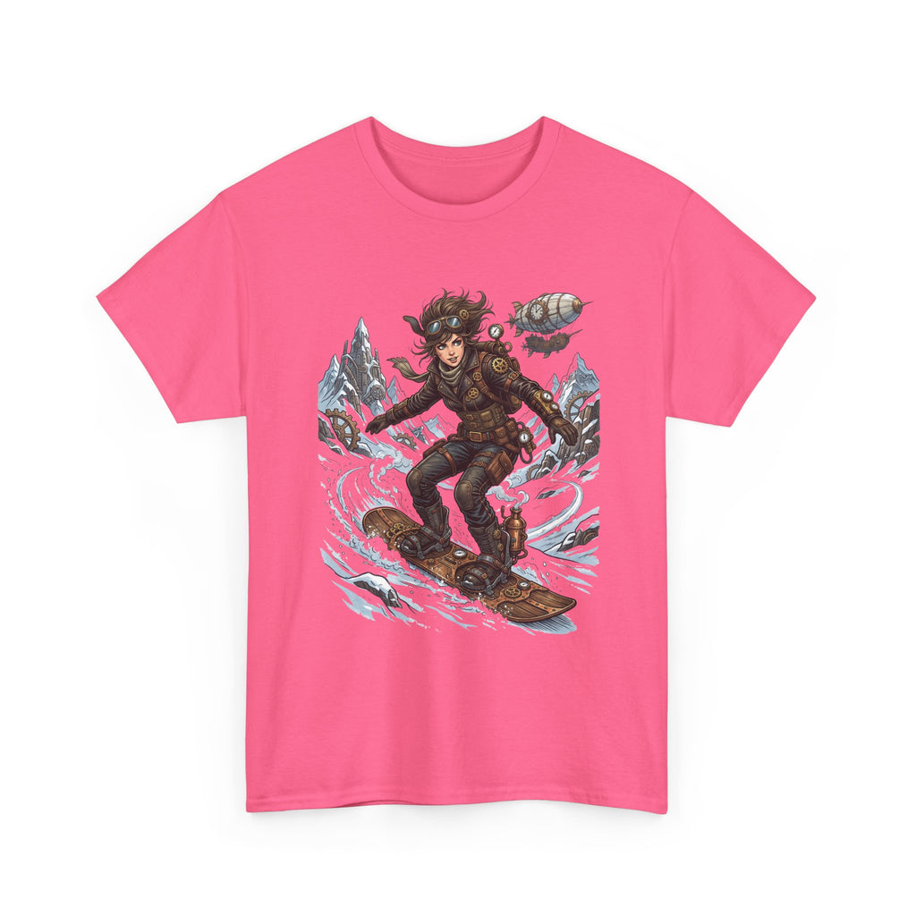 Steampunk Girl Snowboarder Graphic Tee — Winter Snowboarding Adventure Shirt