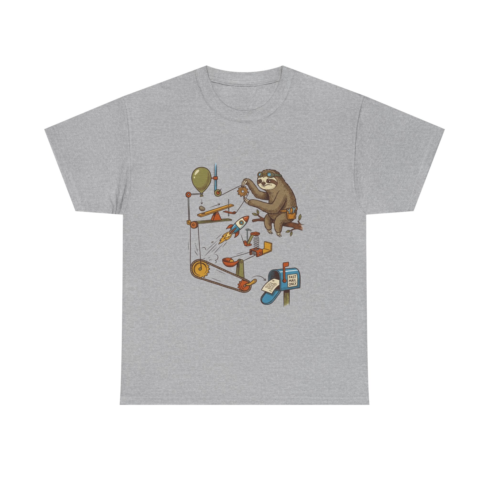 T-Shirt — Sloth Rube Goldberg Machine Graphic Tee