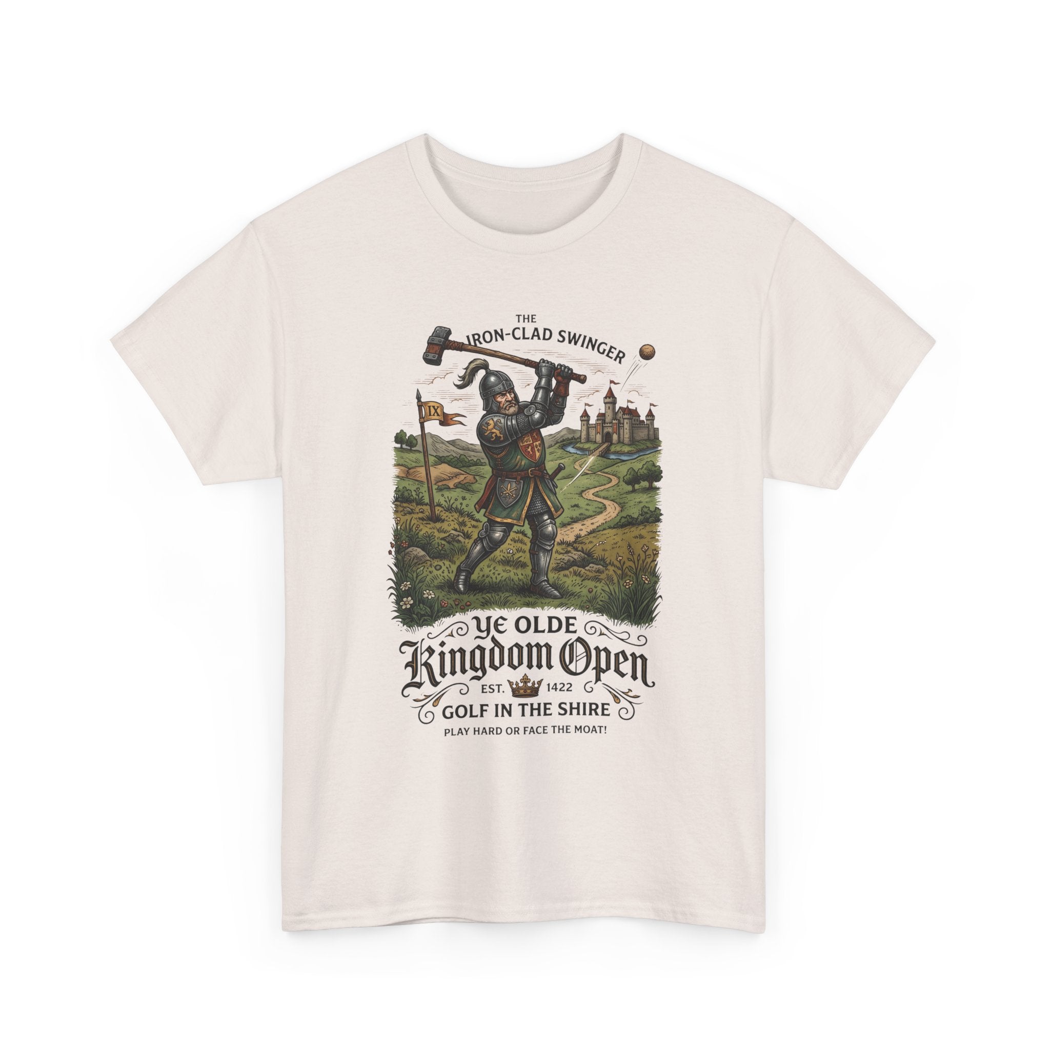 Golf T-Shirt — 'Ye Olde Kingdom Open' Vintage Medieval Golf Graphic Tee