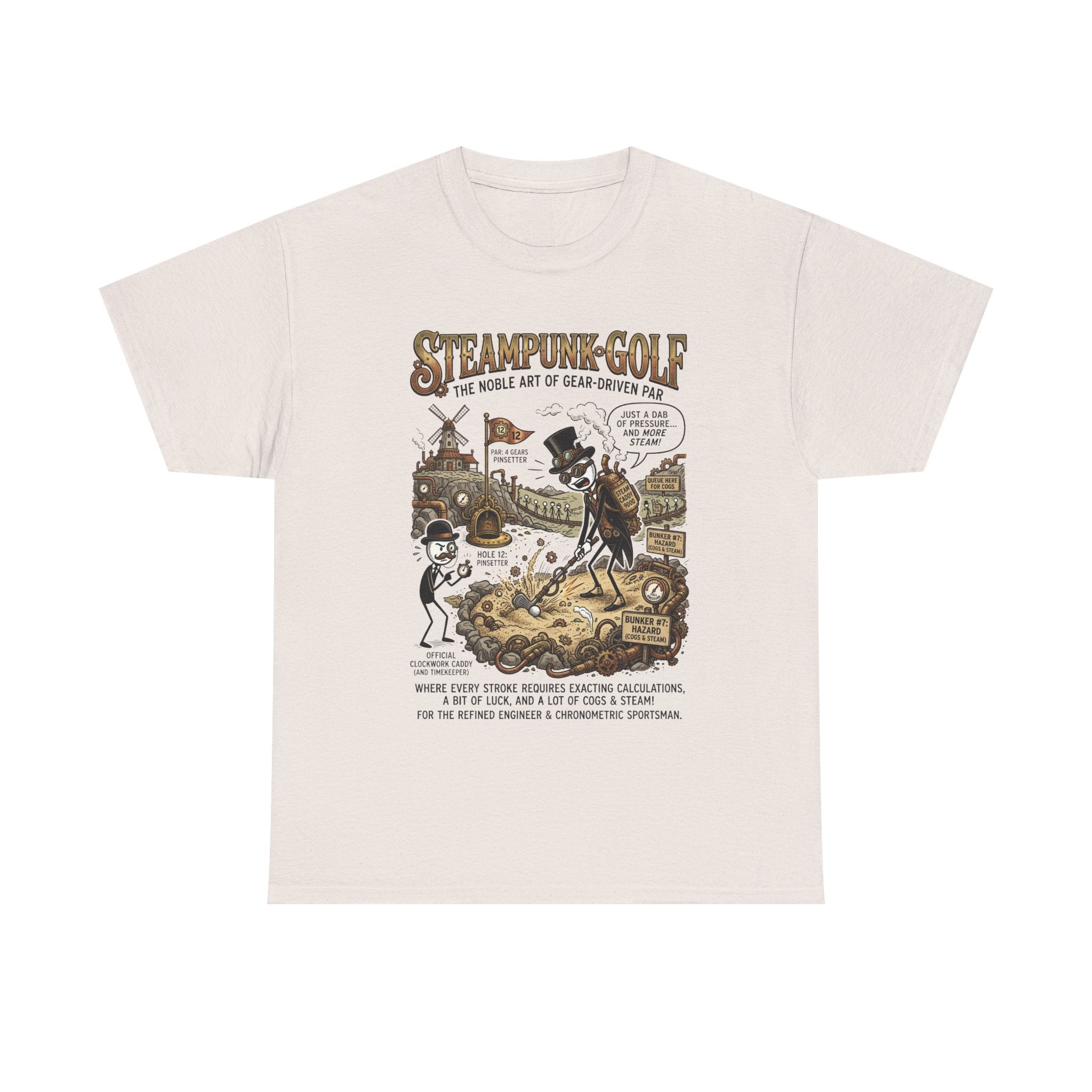 Steampunk Golf T-Shirt — Vintage Mechanical Golfers Graphic Tee