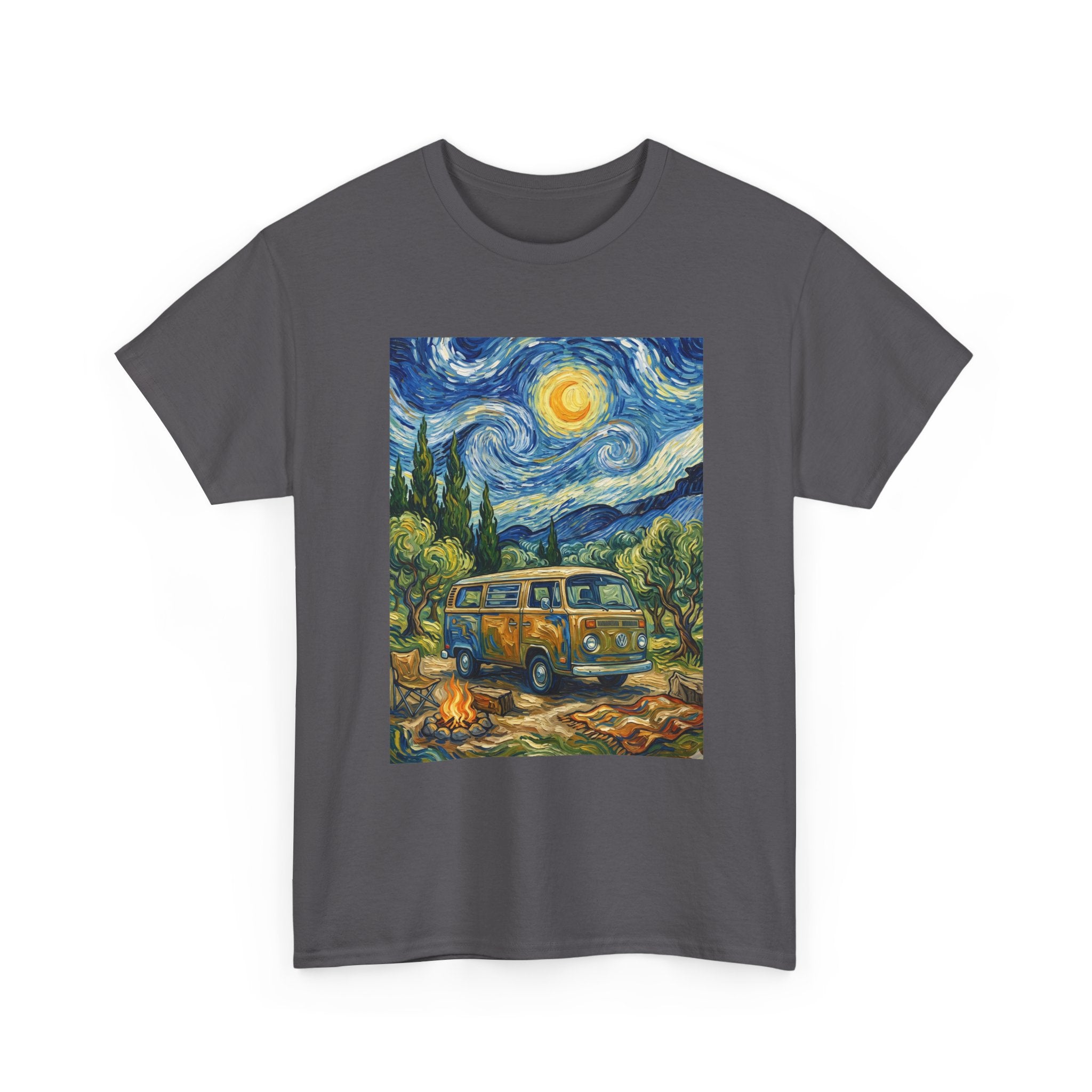 Van Gogh Night Van T-Shirt — Vintage Camper Starry Sky Tee