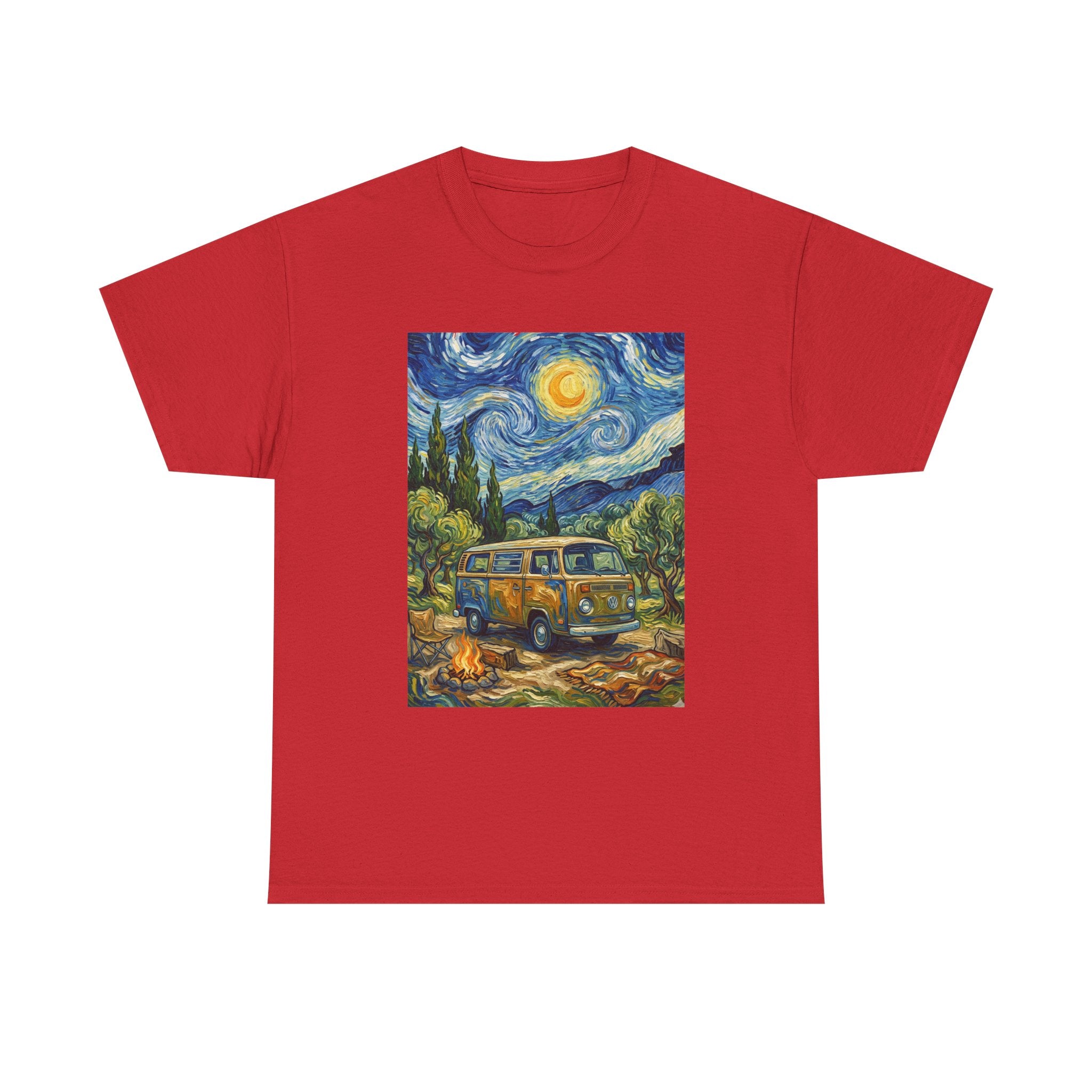 Van Gogh Night Van T-Shirt — Vintage Camper Starry Sky Tee