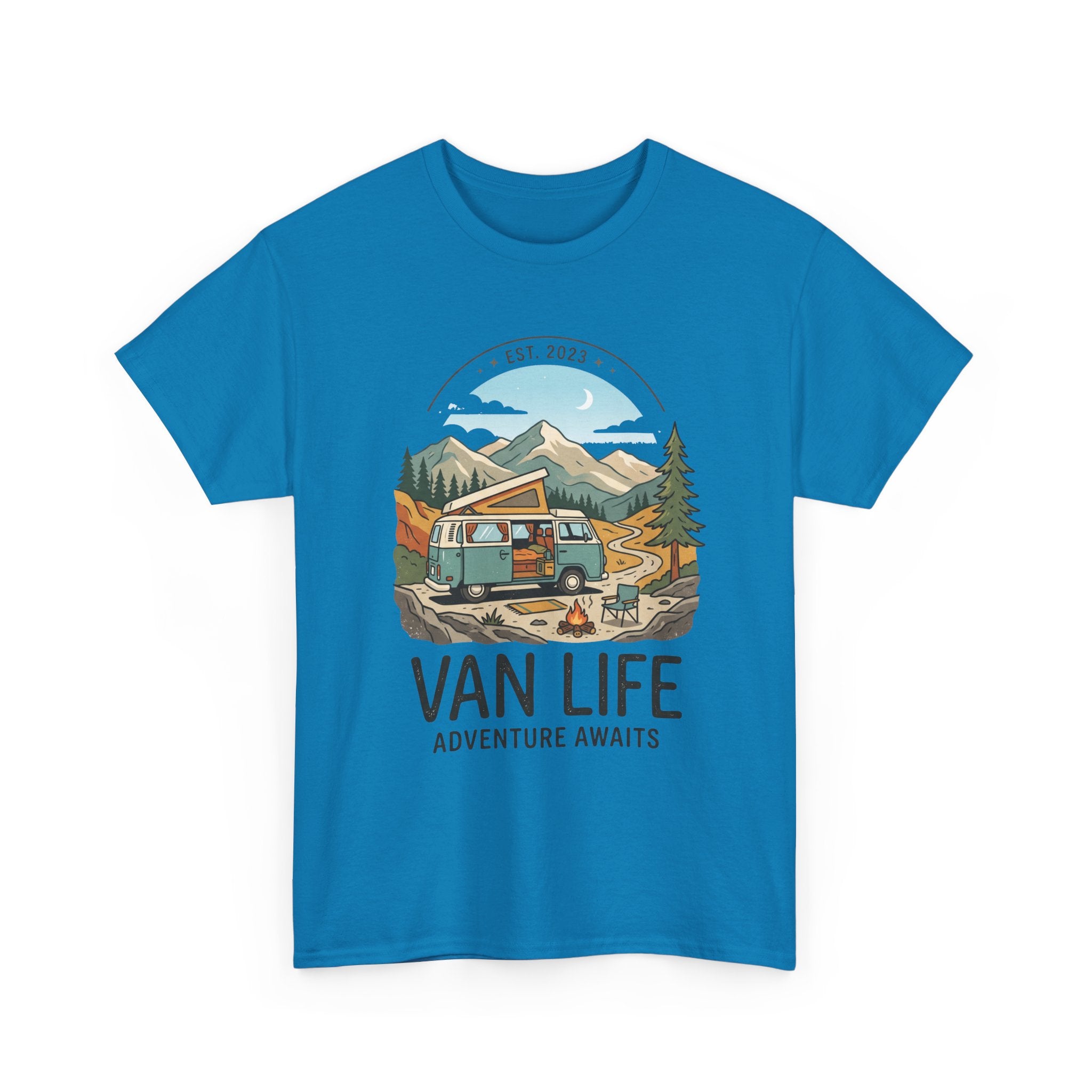Van Life Adventure Awaits Unisex Heavy Cotton Tee