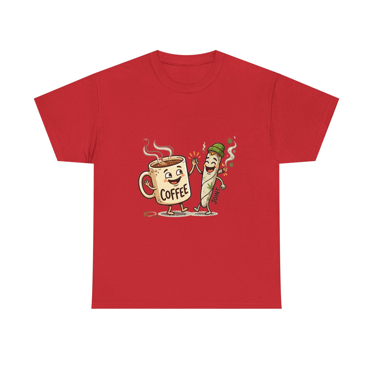 1 Coffee & a Joint Friends T-Shirt — Funny Breakfast Cartoon Tee