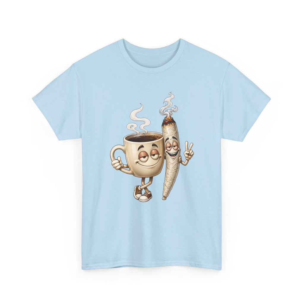 1 Coffee & Joint Funny Tee — Cute Smiling Coffee Cup and Joint Graphic Shirt