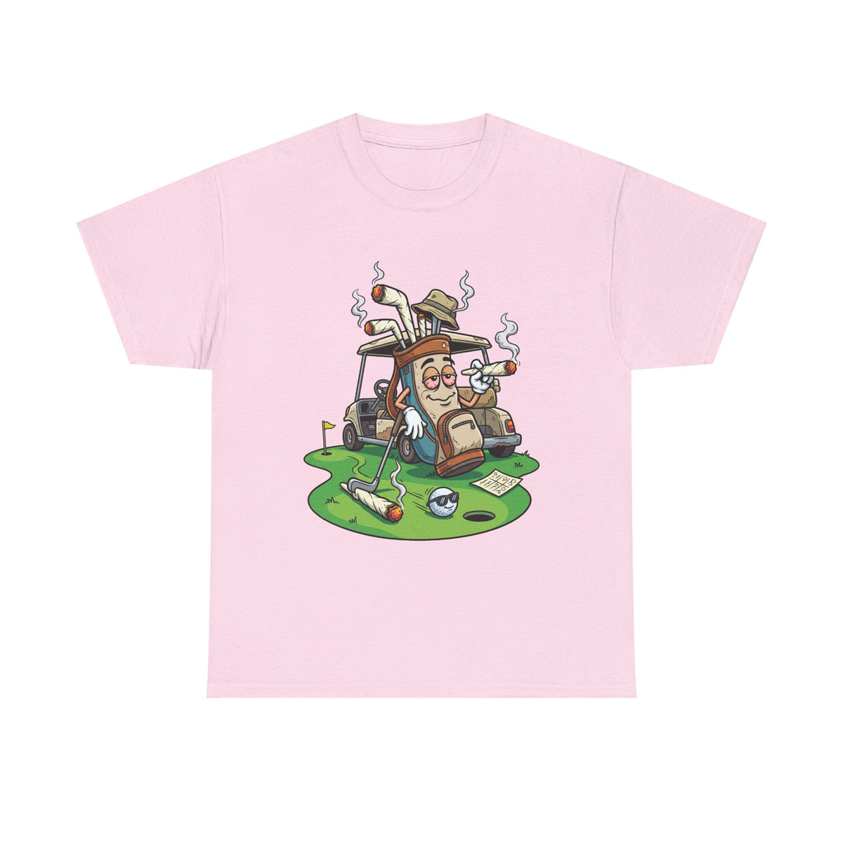 1 Golf weed Lounge T‑Shirt — Relaxed Golfer Cartoon Tee