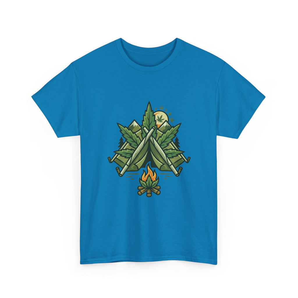 Camping Tent & Campfire T-Shirt — Outdoor Adventure Nature Tee