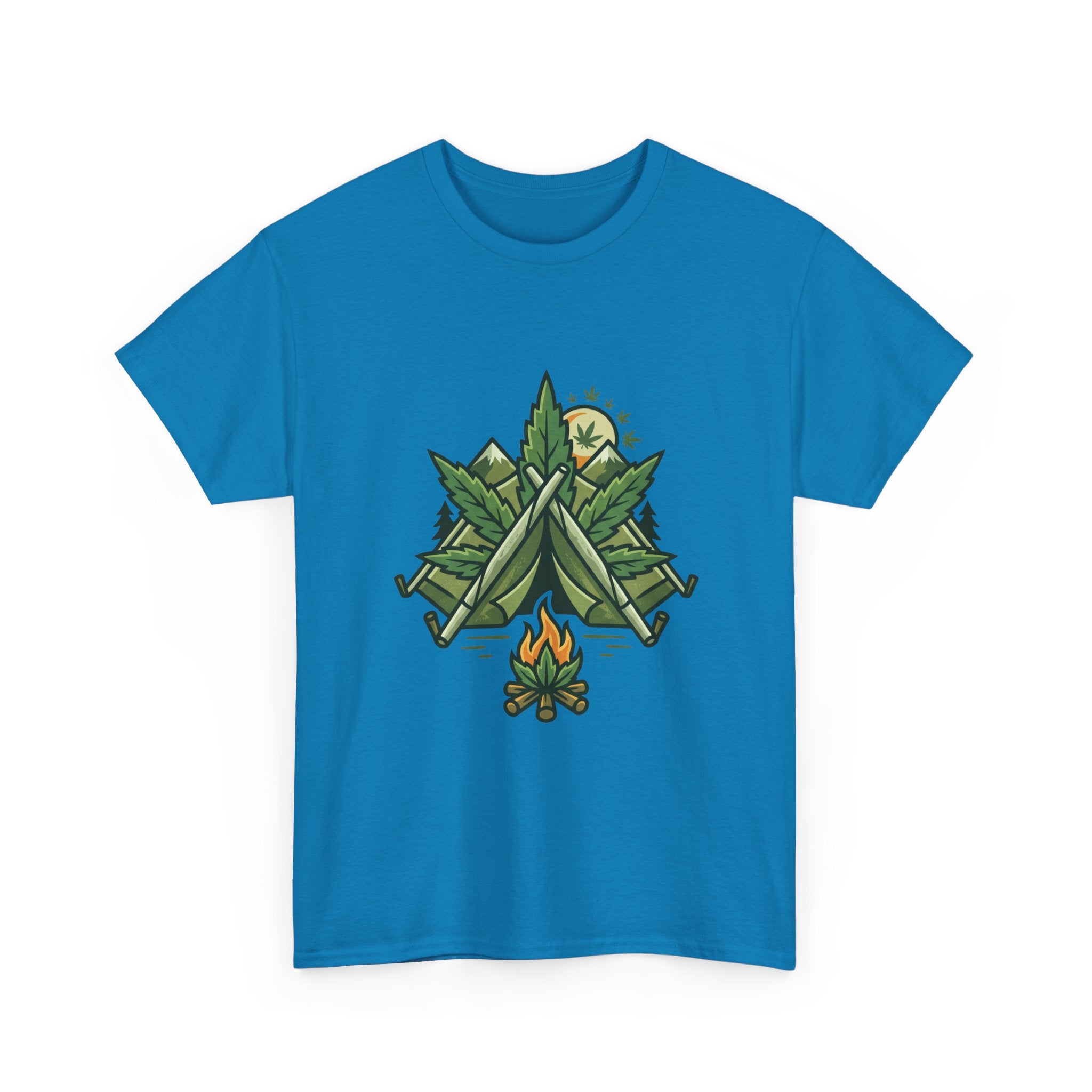Camping Tent & Campfire T-Shirt — Outdoor Adventure Nature Tee