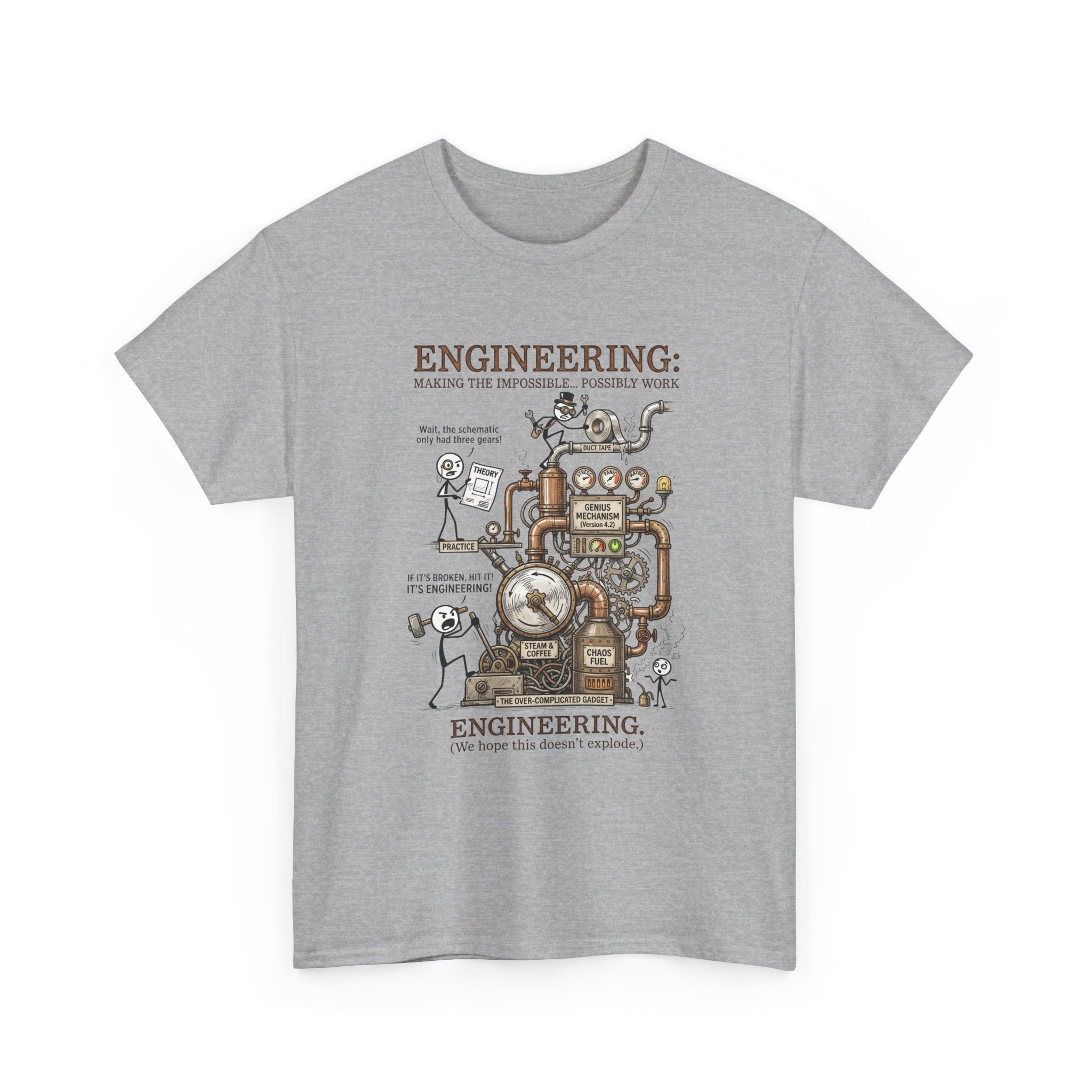 Engineering T‑Shirt – Coffee Diagram Tee (Funny "Engineering: Making the Impossible Work")