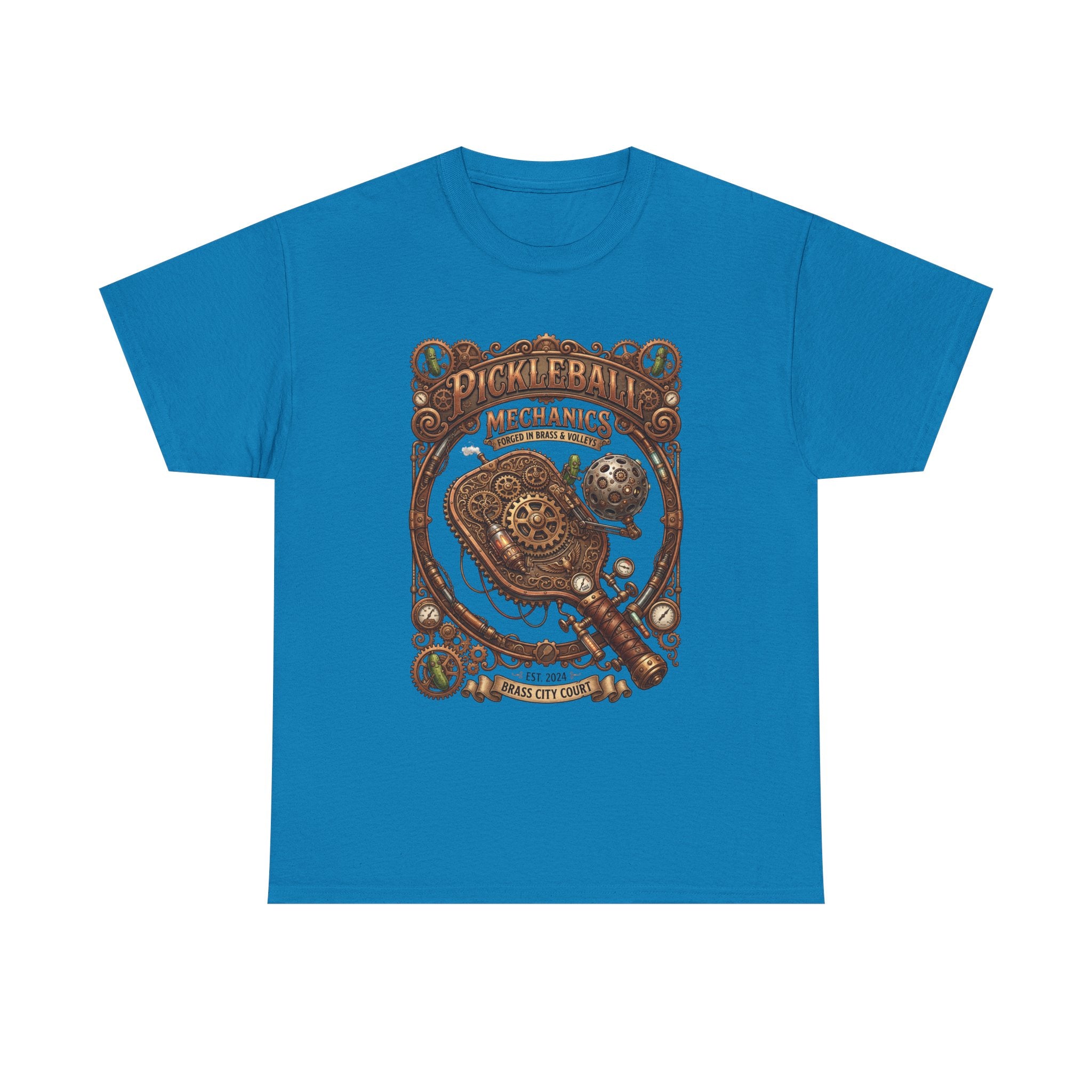 Pickleball Mechanics T-Shirt — Vintage Steampunk Paddle Design