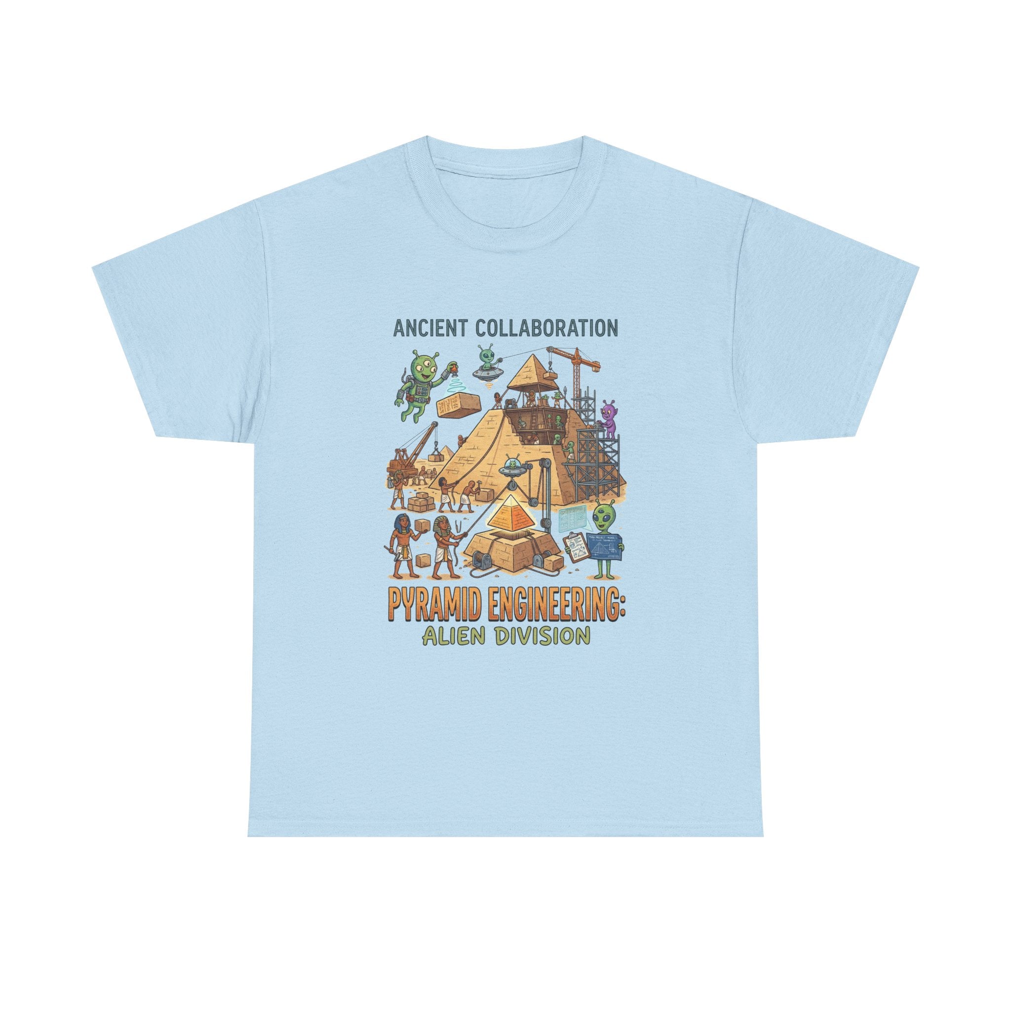 Pyramid Engineering Tee — "Ancient Collaboration" Alien Division Graphic Shirt