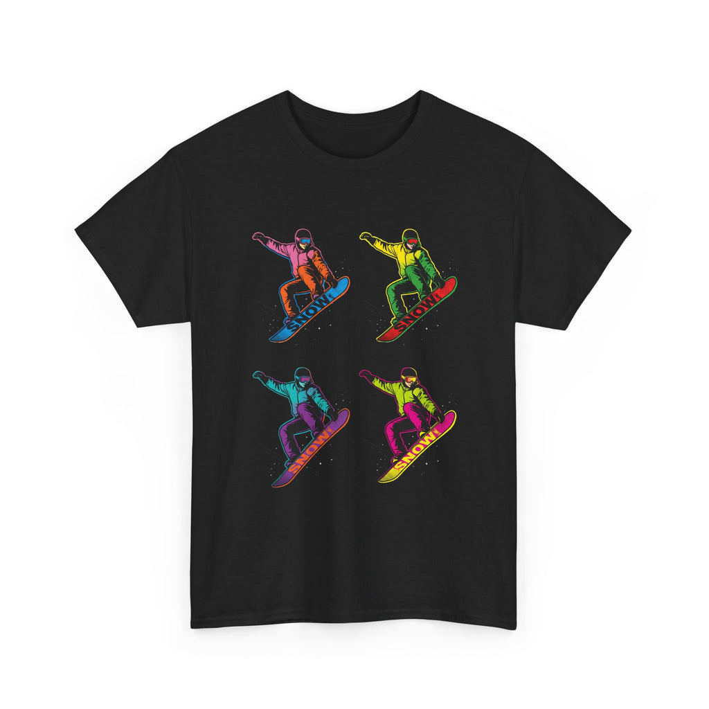 Snowboarder Pop Art T-Shirt – Colorful Retro Snowboarding Graphic Tee