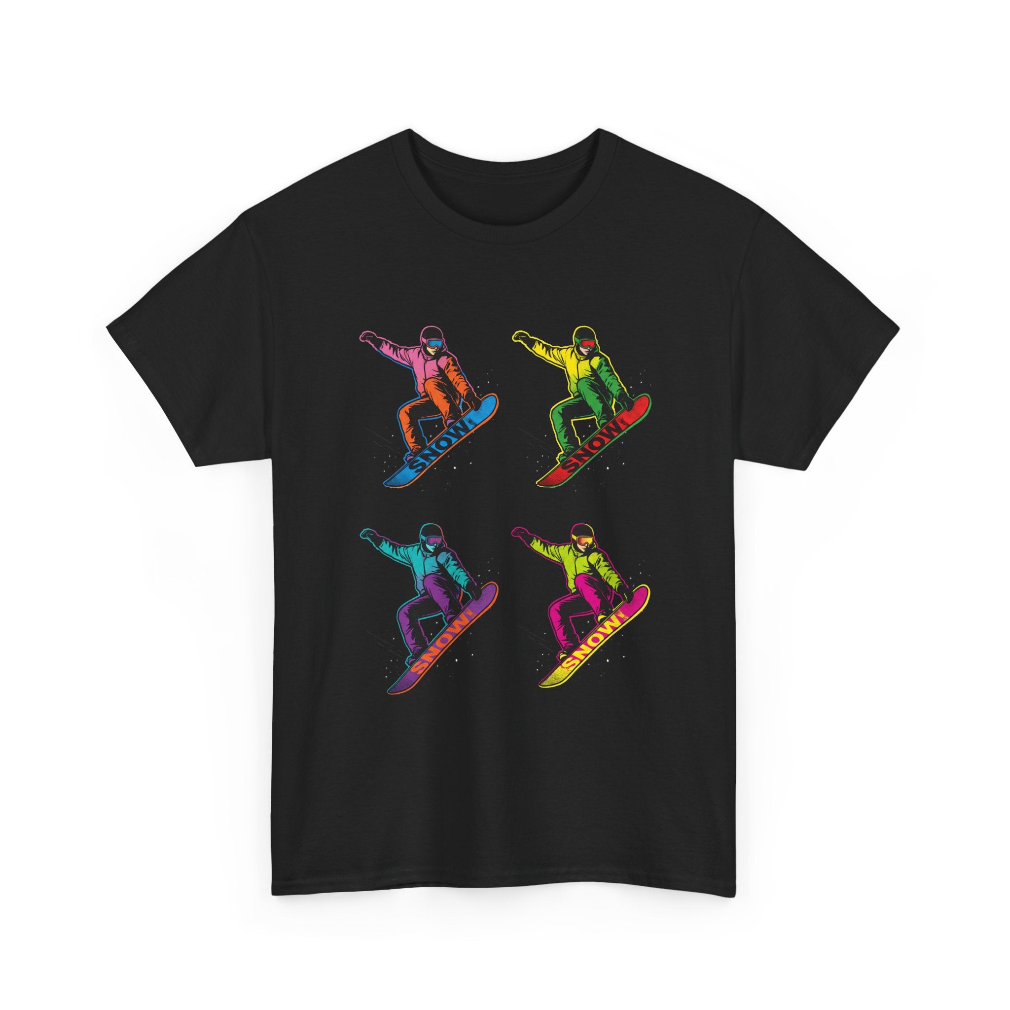 Snowboarder Pop Art T-Shirt – Colorful Retro Snowboarding Graphic Tee