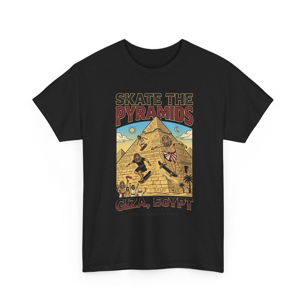 Skate The Pyramids Tee — Giza Egypt Skateboarding Graphic T-Shirt