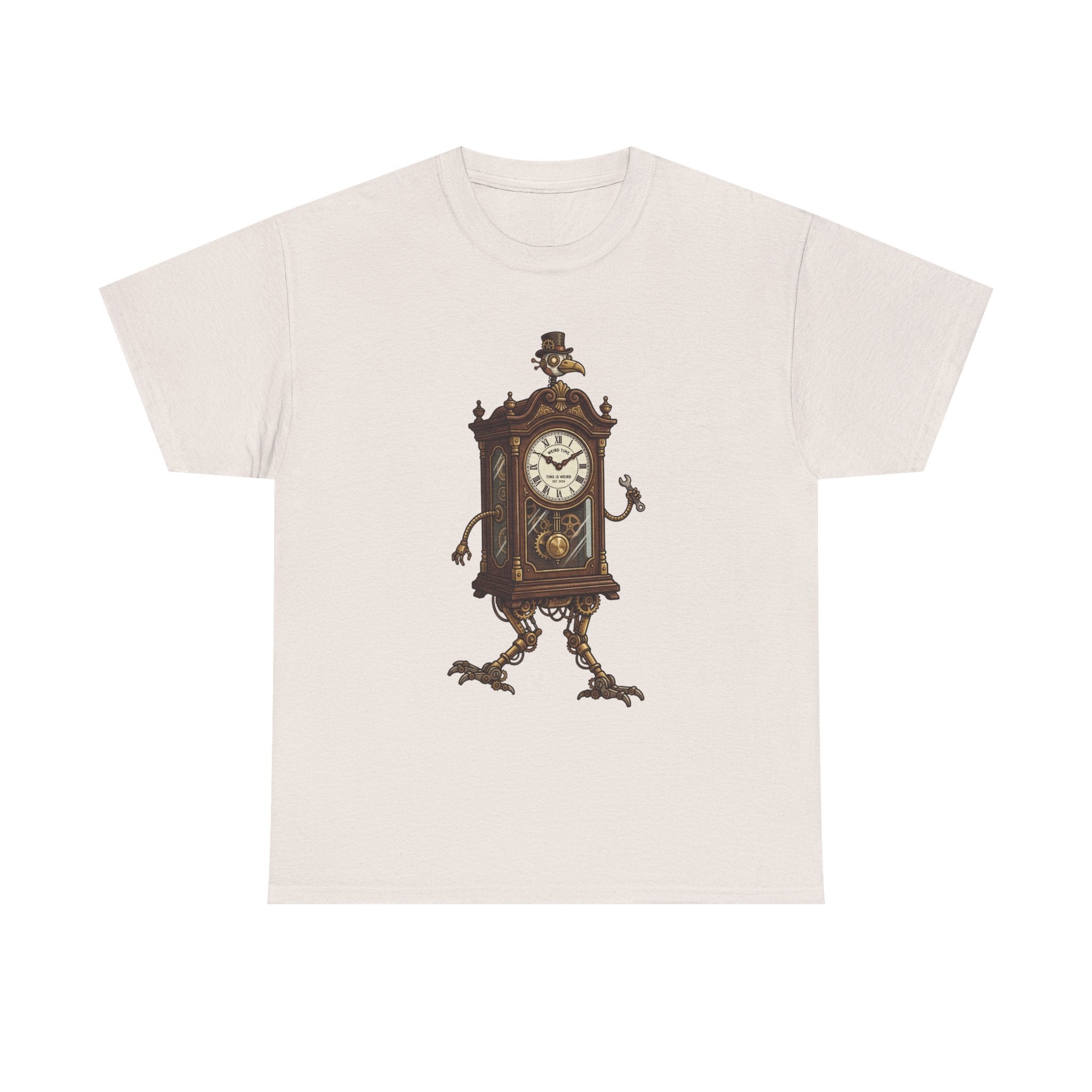 Clockwork Grandfather Tee — Vintage Walking Clock Graphic T-Shirt
