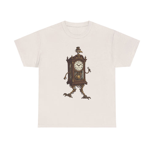 Clockwork Grandfather Tee — Vintage Walking Clock Graphic T-Shirt
