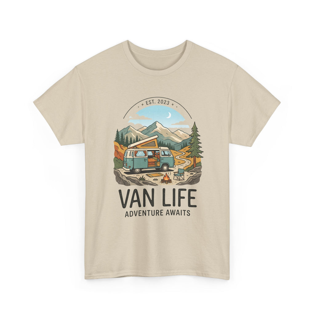 Van Life Adventure Awaits Unisex Heavy Cotton Tee