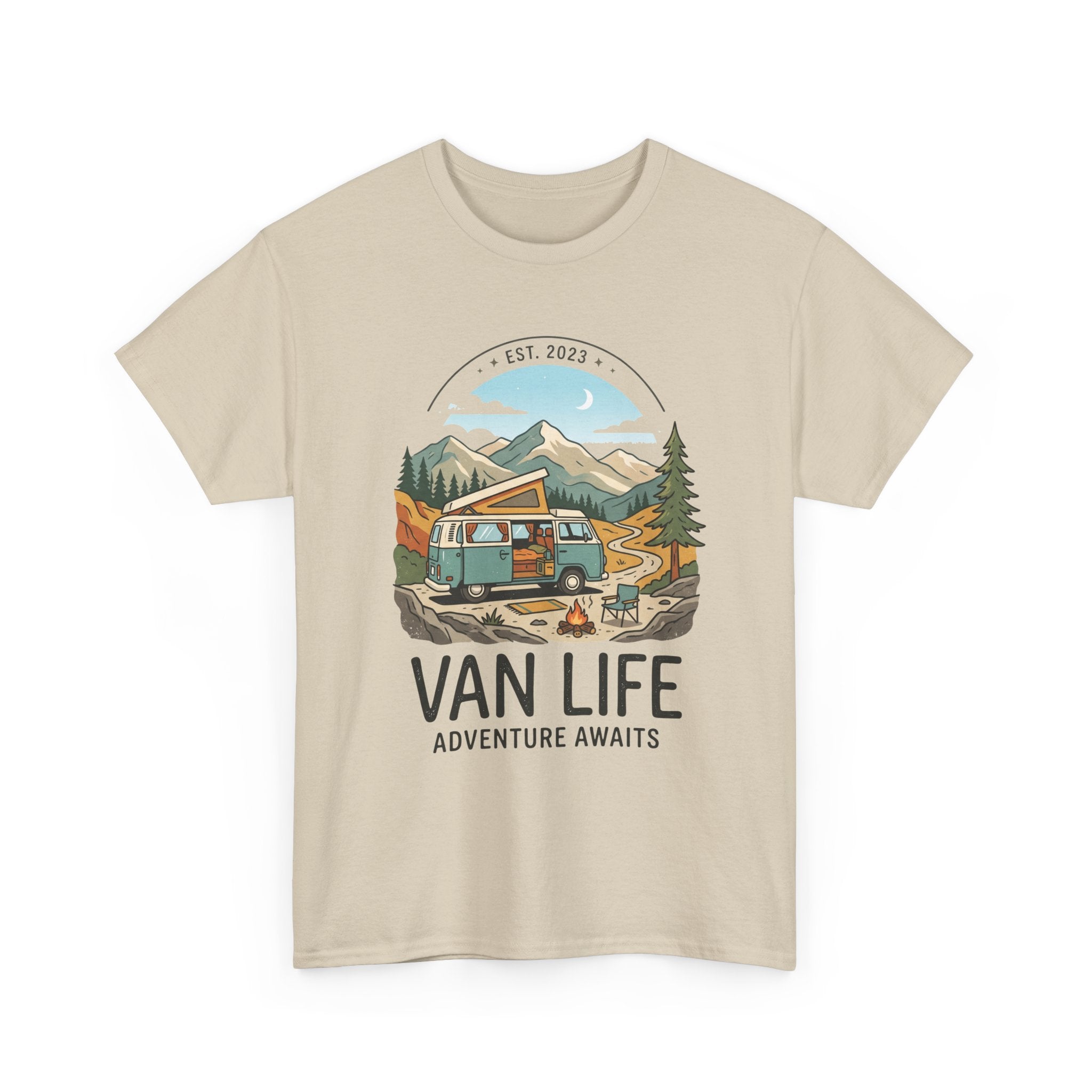 Van Life Adventure Awaits Unisex Heavy Cotton Tee
