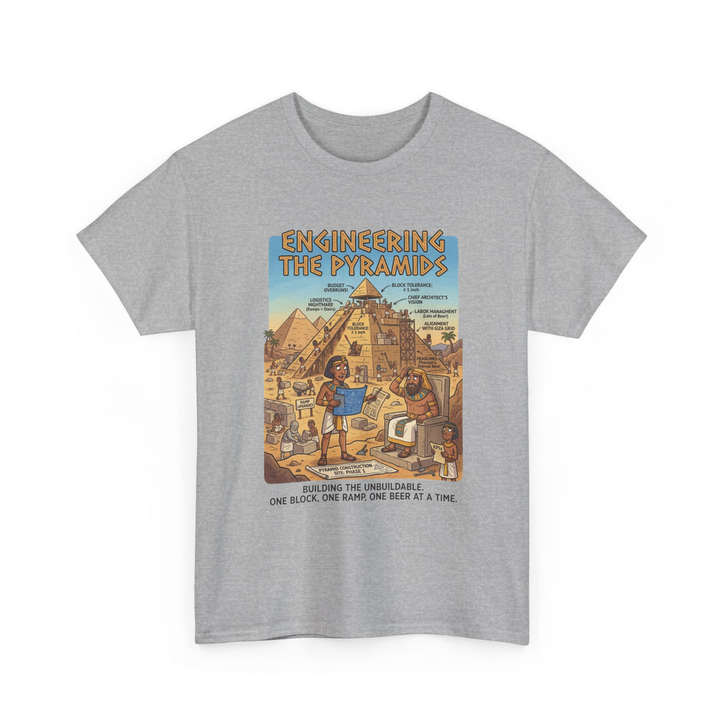 T-Shirt — "Engineering the Pyramids" Vintage Egypt Graphic Tee