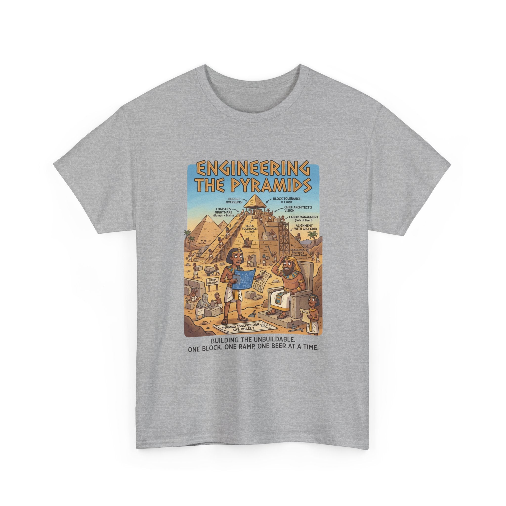 T-Shirt — "Engineering the Pyramids" Vintage Egypt Graphic Tee