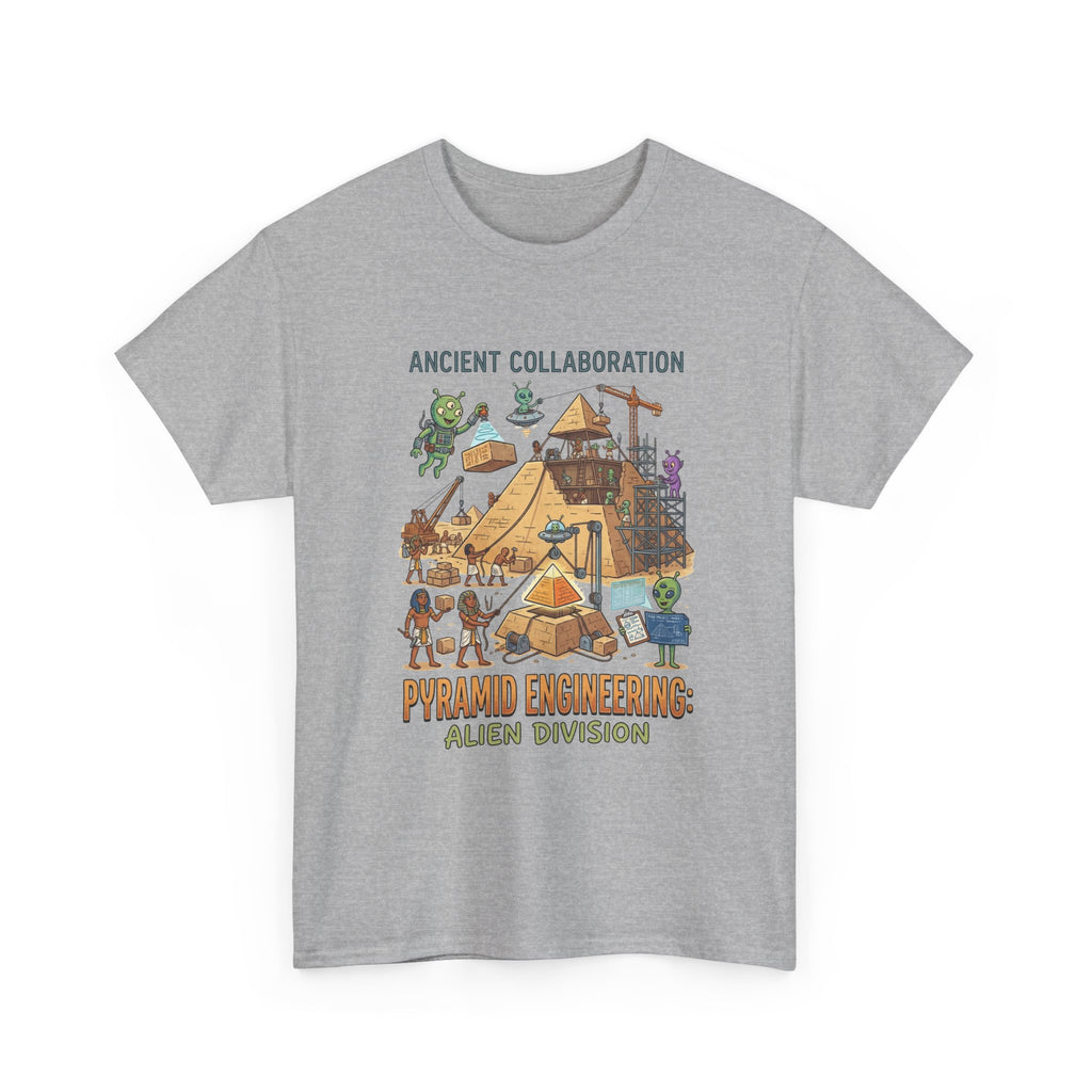 Pyramid Engineering Tee — "Ancient Collaboration" Alien Division Graphic Shirt