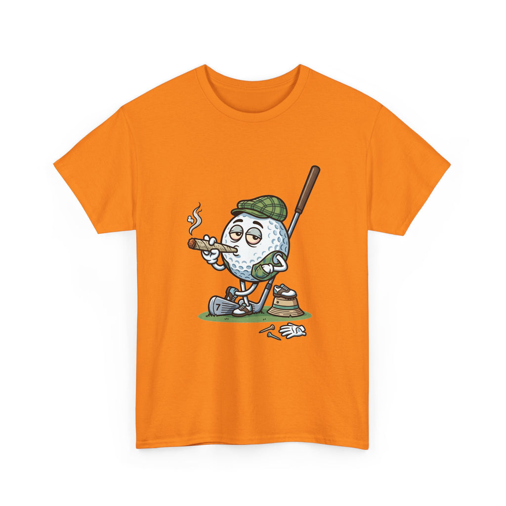 Golf Ball Cartoon T-Shirt — Weed Smoking Golfer Vintage Style Tee